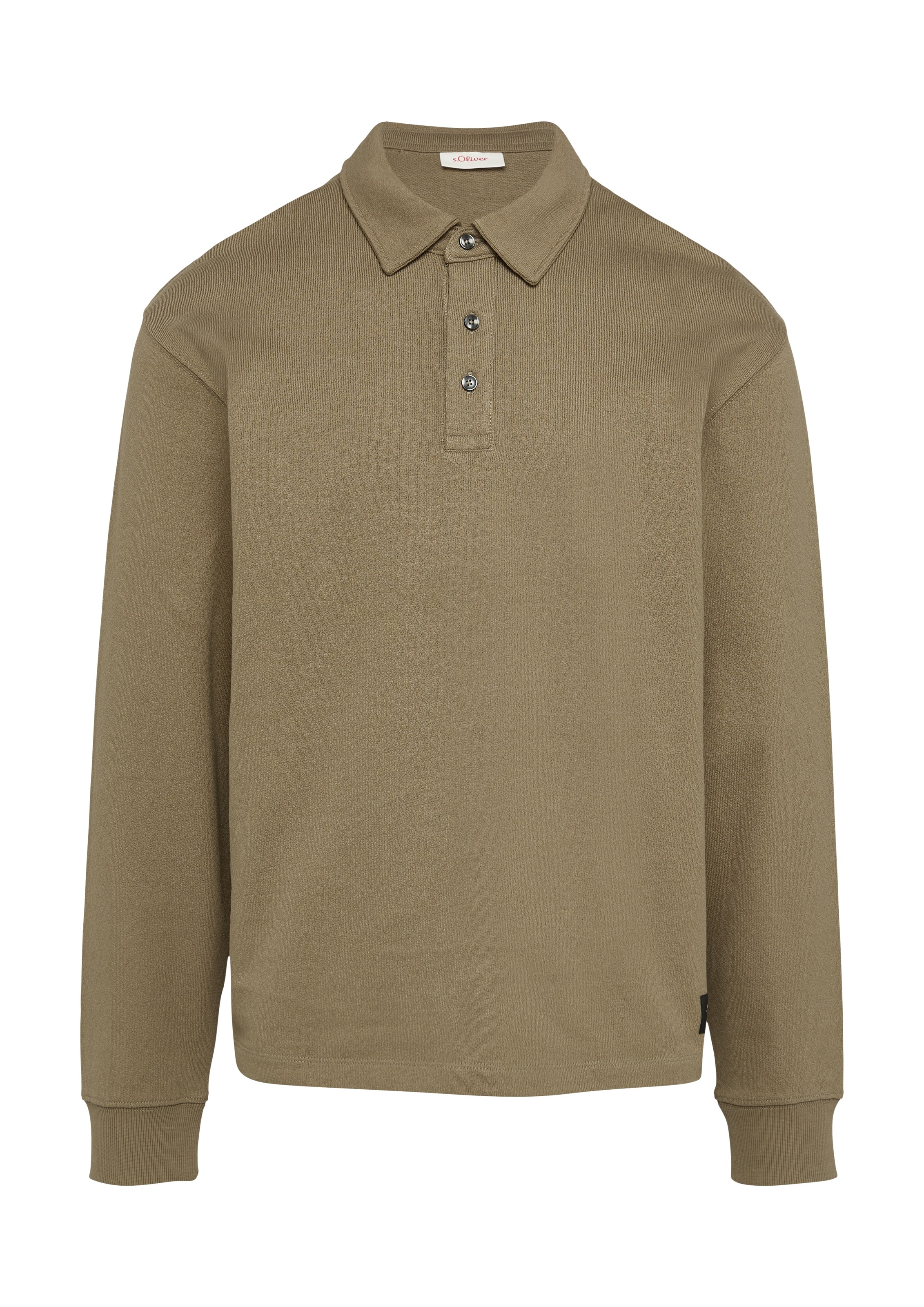 s.Oliver Langarm-Poloshirt, mit Logo Stickerei am Rumpf