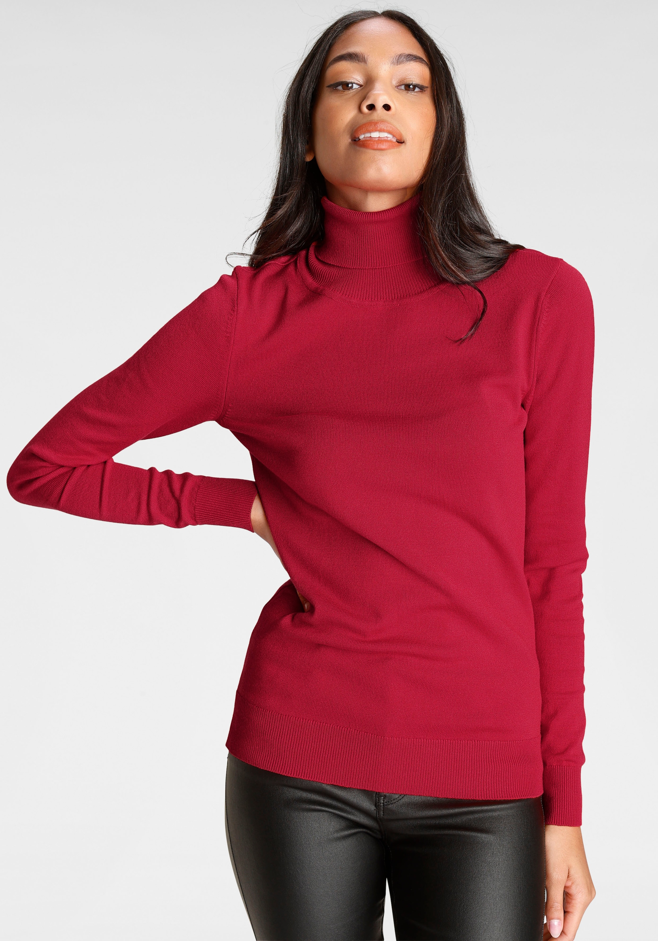 Bruno Banani Rollkragenpullover, mit Metalllogo