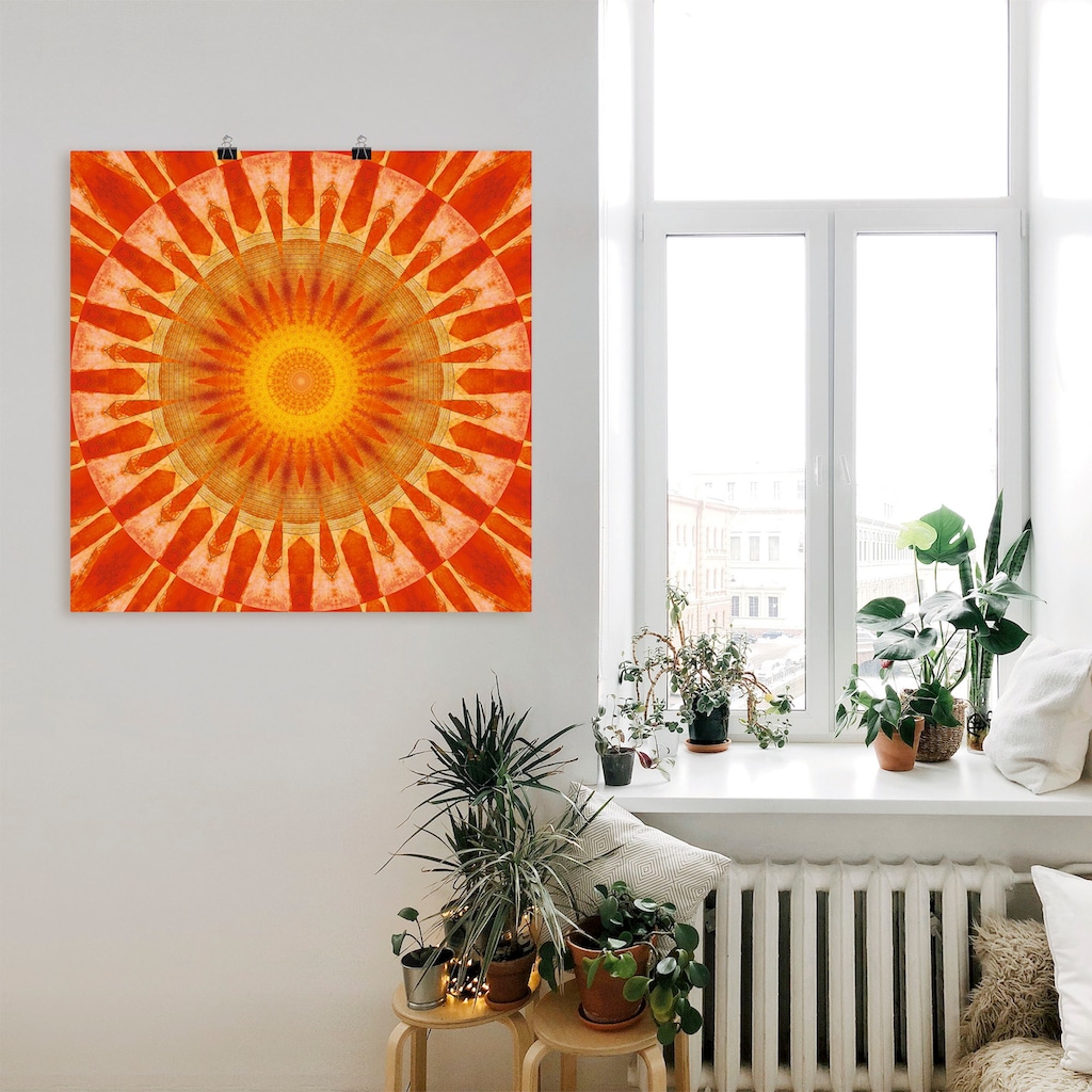 Artland Wandbild »Mandala Sonnenuntergang«, klassische Fantasie, (1 St.)