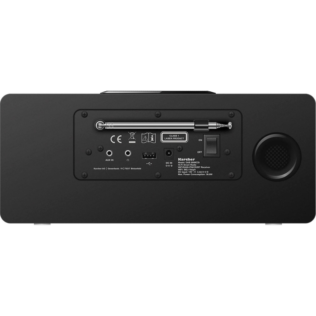 Karcher Internet-Radio »DAB 9000CDI«, (Bluetooth-WLAN Digitalradio (DAB+)-Internetradio-FM-Tuner mit RDS-UKW mit RDS 36 W)