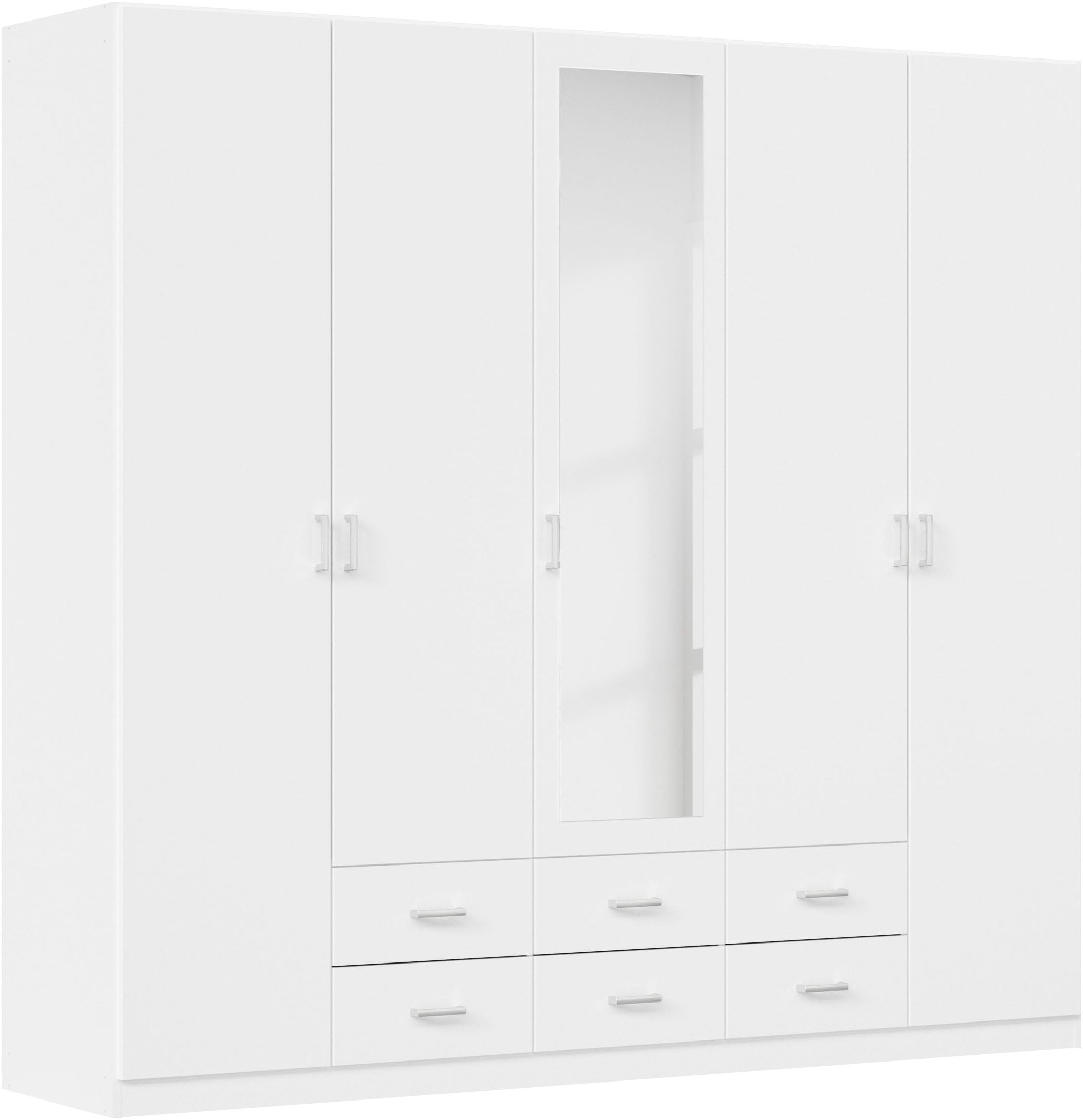 rauch Kleiderschrank "Schrank Garderobe Ankleide GAMMA Breiten 91/136/181/226/271/315/360 cm" in 3 Ausstattungen BASIC/CLASSIC/PREMIUM (inkl. SOFT-CLOSE-Funktion), verschiedene Griff-Varianten, mit Spiegel TOPSELLER MADE IN GERMANY