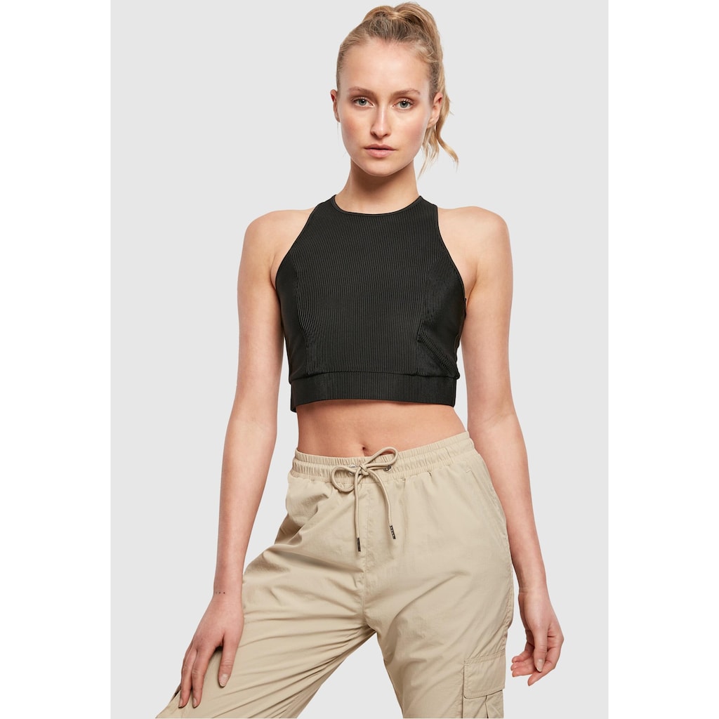 URBAN CLASSICS Sport-BH »Urban Classics Damen Ladies Cropped Shiny Rib Top«