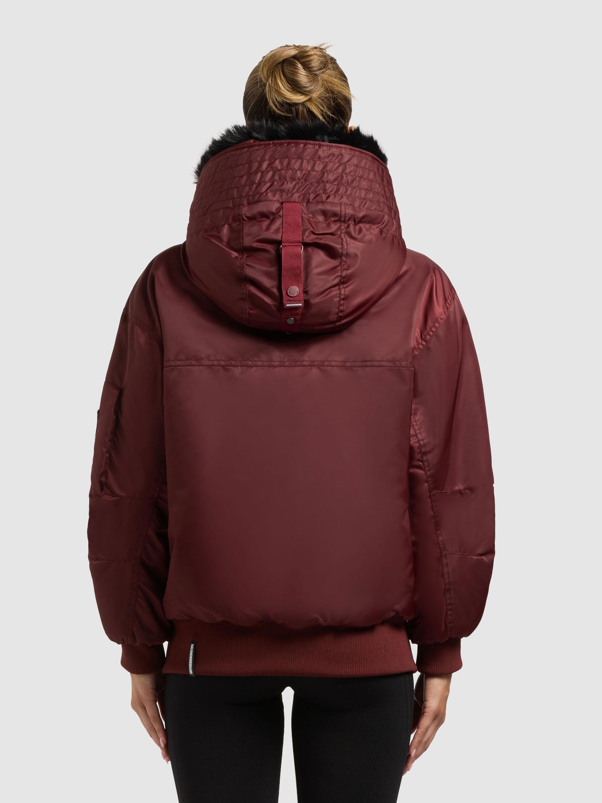 Thumbnail - khujo Bomberjacke "Cela" mit Kapuze Oversize Winterjacke mit abnehmbarem Kunstpelz-Besatz