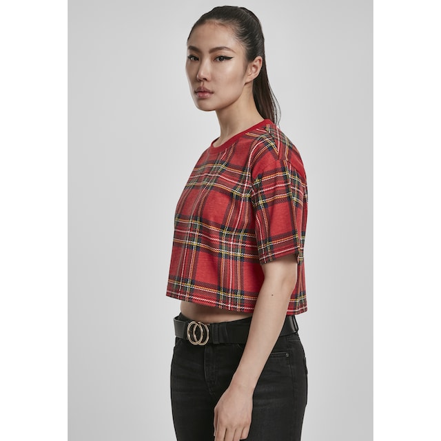 URBAN CLASSICS T-Shirt »Damen Ladies AOP Tartan Short Oversized Tee«, (1 tlg.)  für bestellen | BAUR