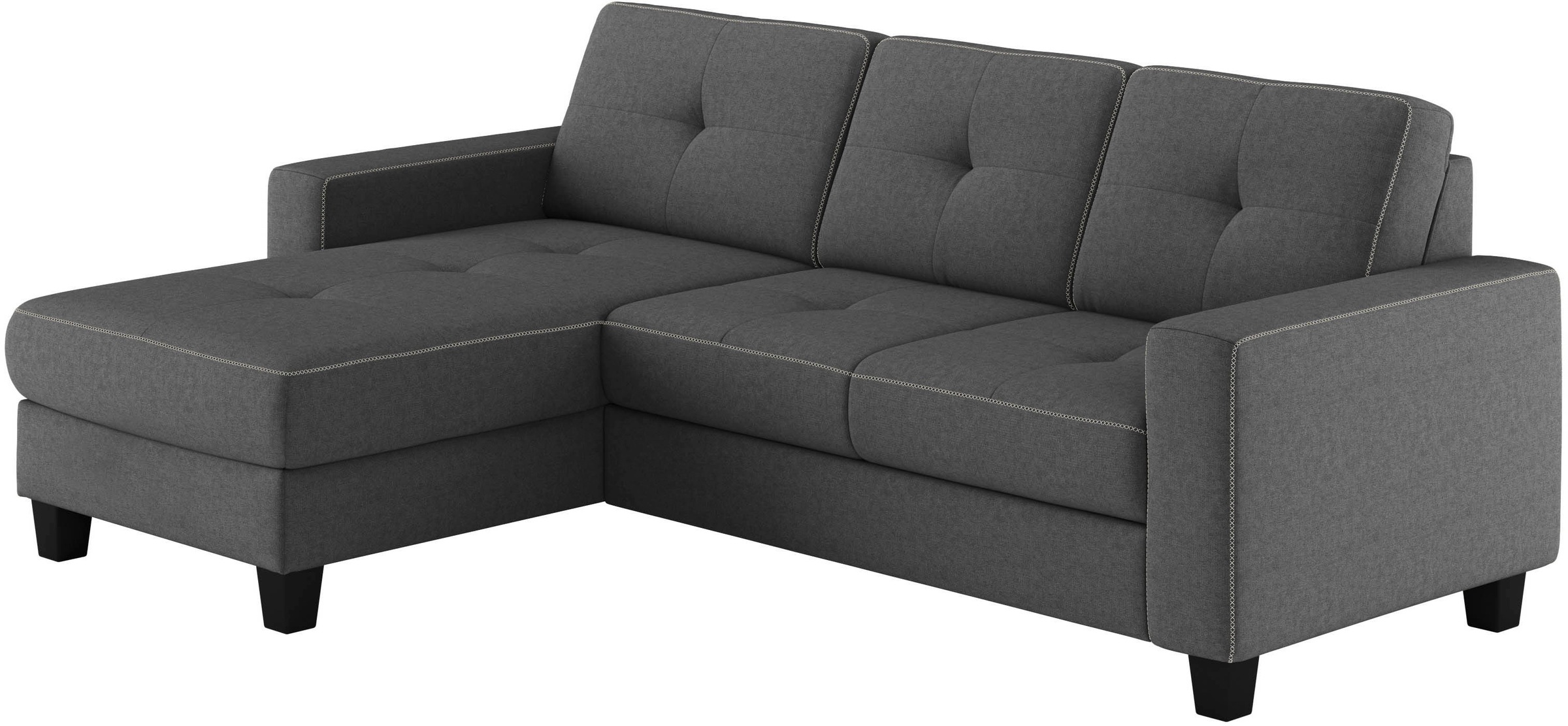 Places of Style Ecksofa »Varese L-Form«, Kreuznaht in beige
