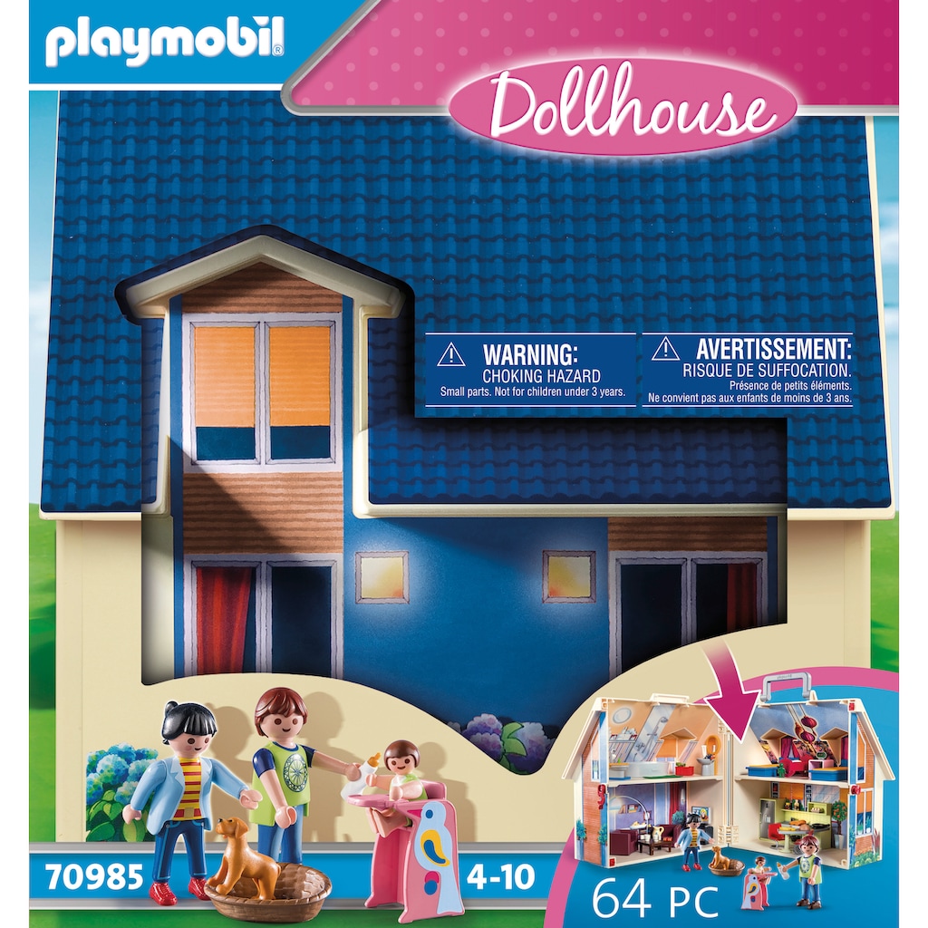 Playmobil® Konstruktions-Spielset »Mitnehm-Puppenhaus (70985), Dollhouse«, (64 St.)