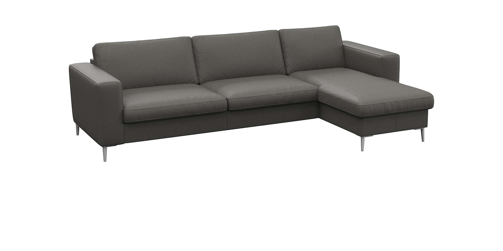 FLEXLUX Ecksofa »Fiore, super Sitzkomfort durch Kaltschaum im Sitz, L-Form«, breite Armlehnen, Füße Alu