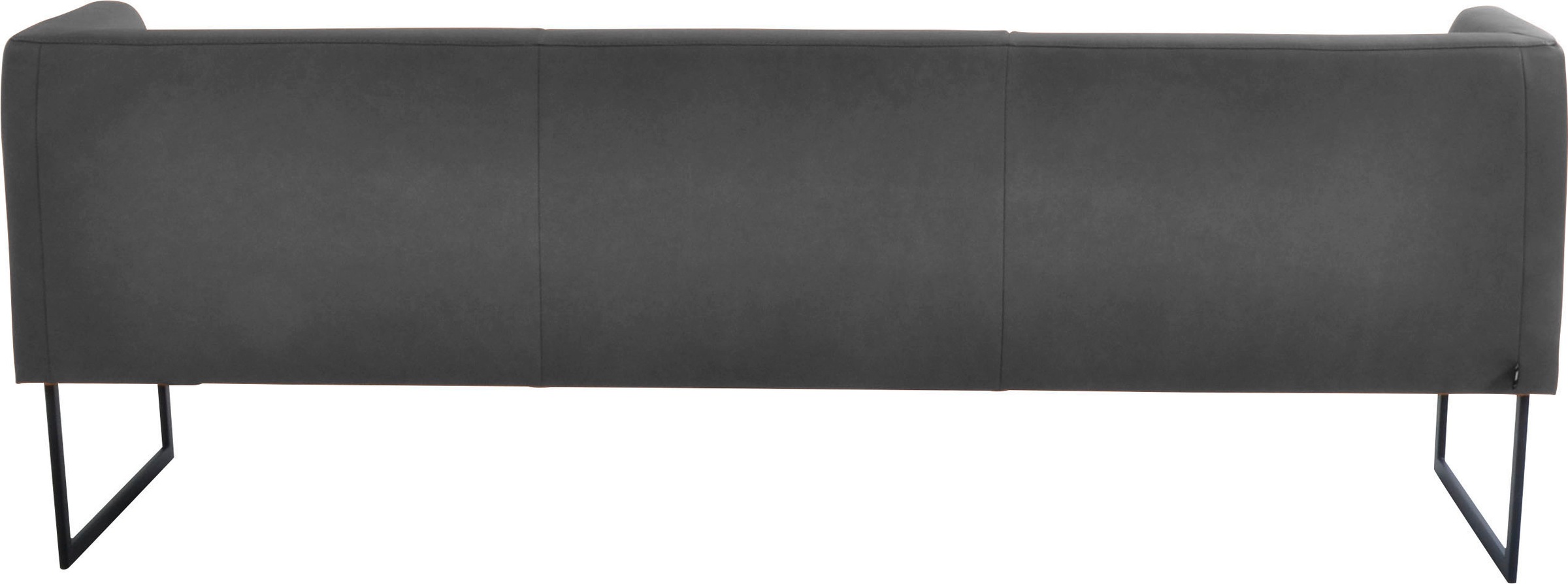Polsterbank K+W KOMFORT & WOHNEN "Cube", grau (asphalt 88), B:229cm H:82cm T:67cm, Sitzbänke, Polsterbank, Hammerkissenoptik, 2 Breiten, Metallkufe schwarz 2