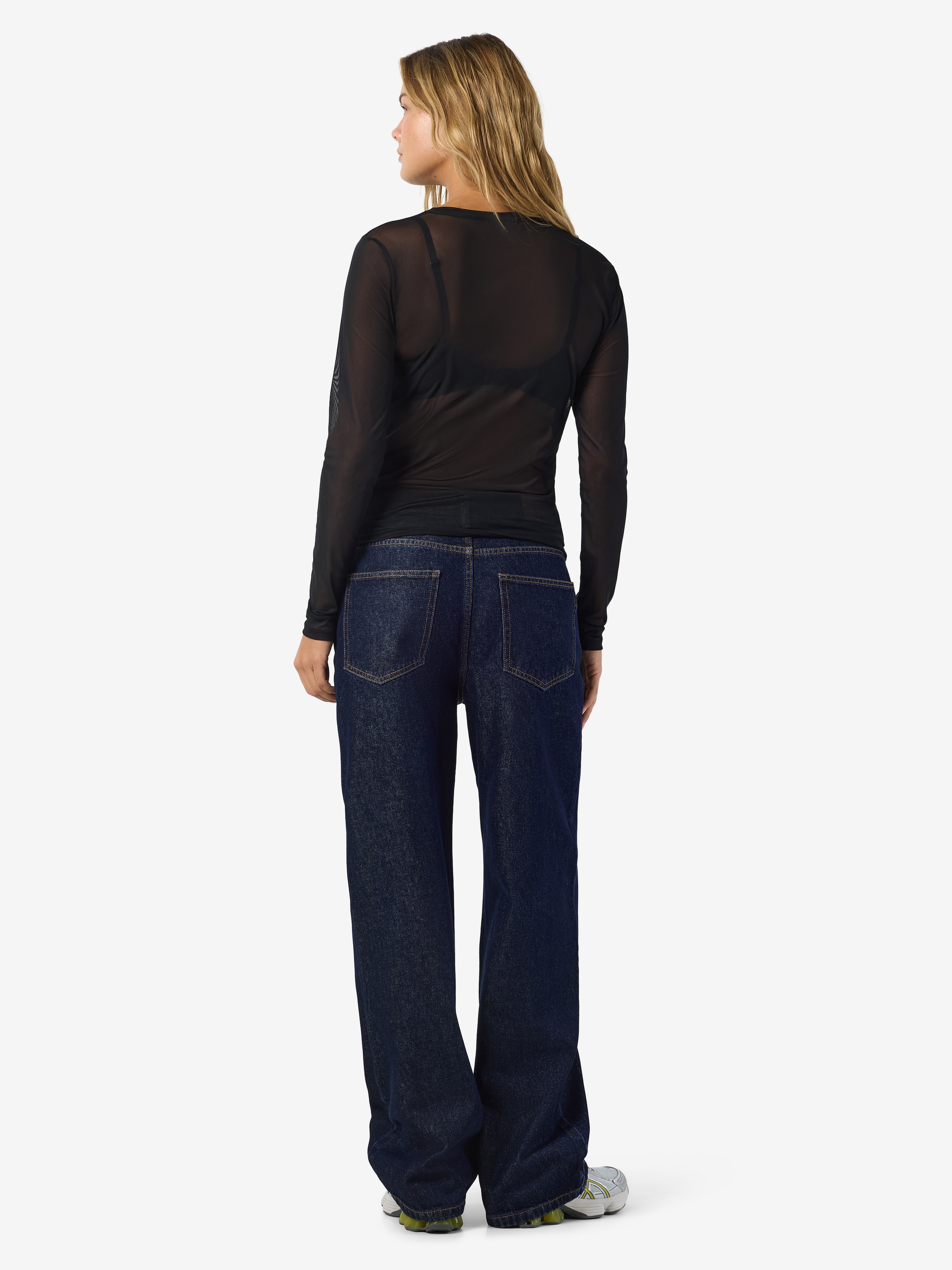 Noisy may Netzshirt »NMJUDITH L/S MESH TOP BG NOOS«, transparent