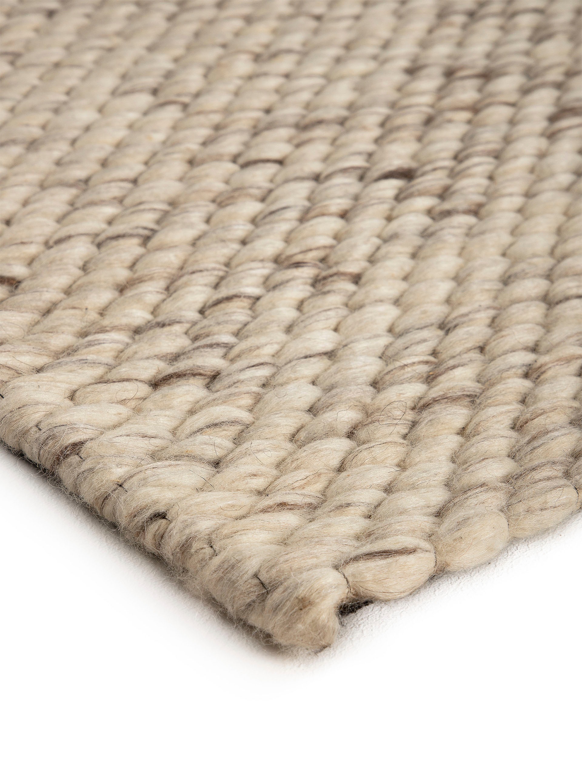 carpetfine Wollteppich »Sina,  auch als Läufer«, rechteckig, 14 mm Höhe, Handweb Teppich, reine Wolle, meliert, handgewebt, weich & kuschelig