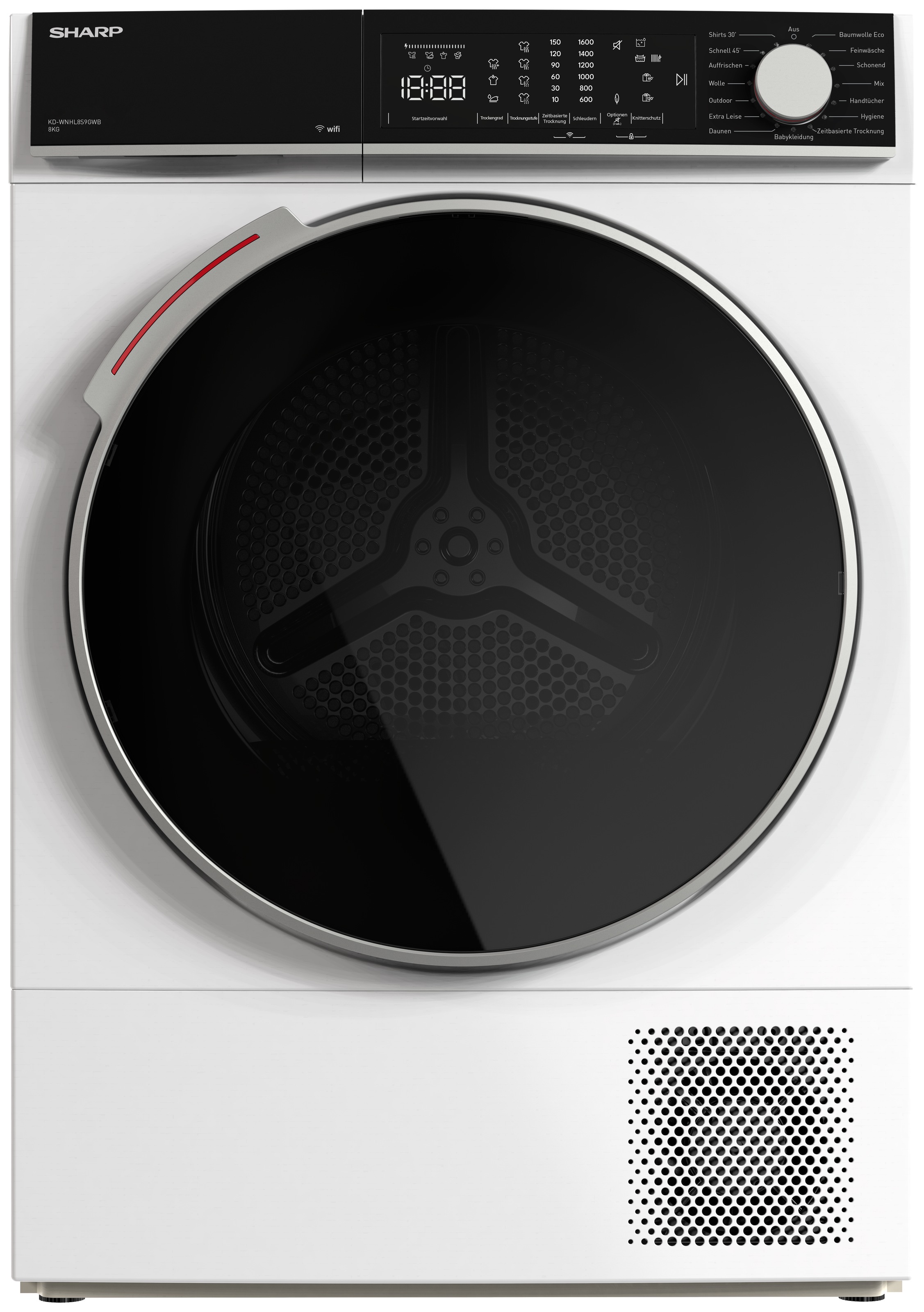 Sharp Wärmepumpentrockner »KD-WNHL8S9GWB-DE« KD-WNHL WiFi, VeeZy App-Steuerung, BubbleDrum, Sensortrocknung, 15 Programme