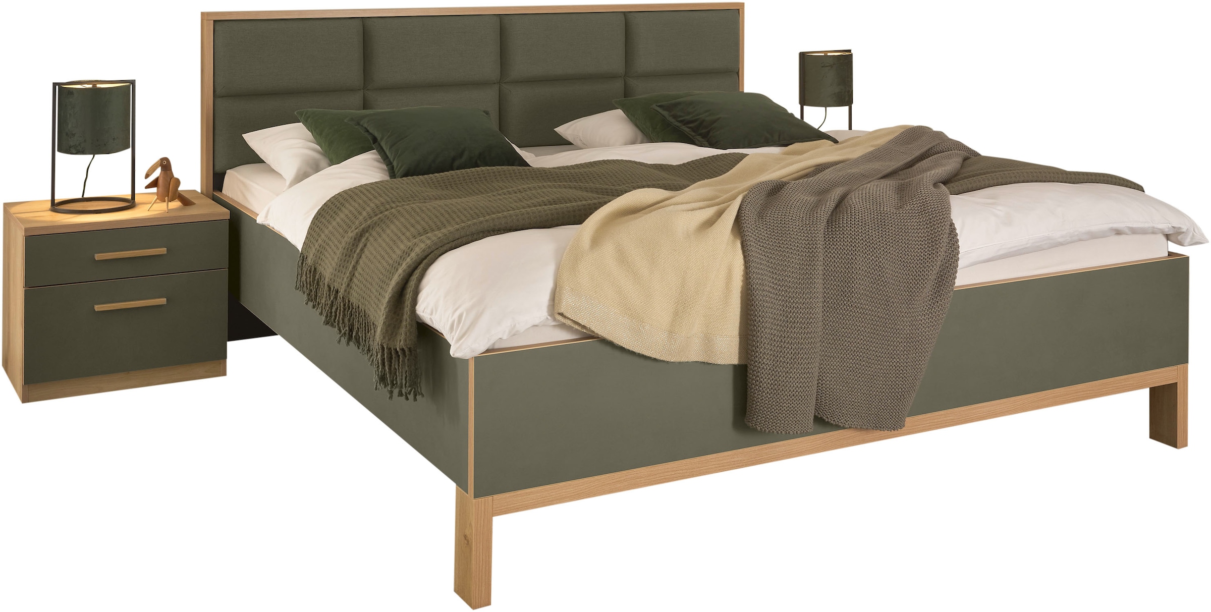 Bettanlage »Romano«, 180x200 cm, Bett inklusive 2 Nachtkommoden