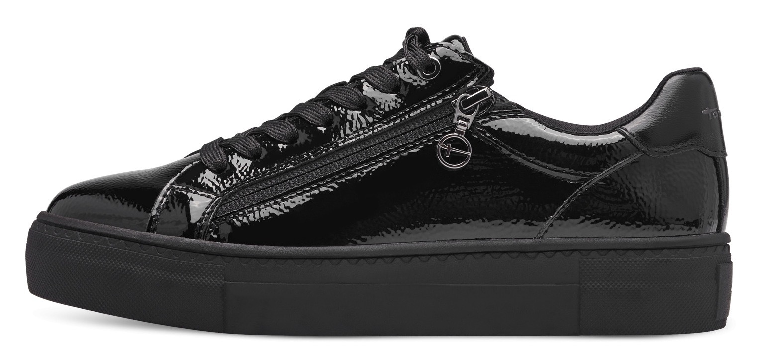 Tamaris Plateausneaker, Freizeitschuh, Halbschuh, Schnürschuh mit T-Logoanhänger, vegan