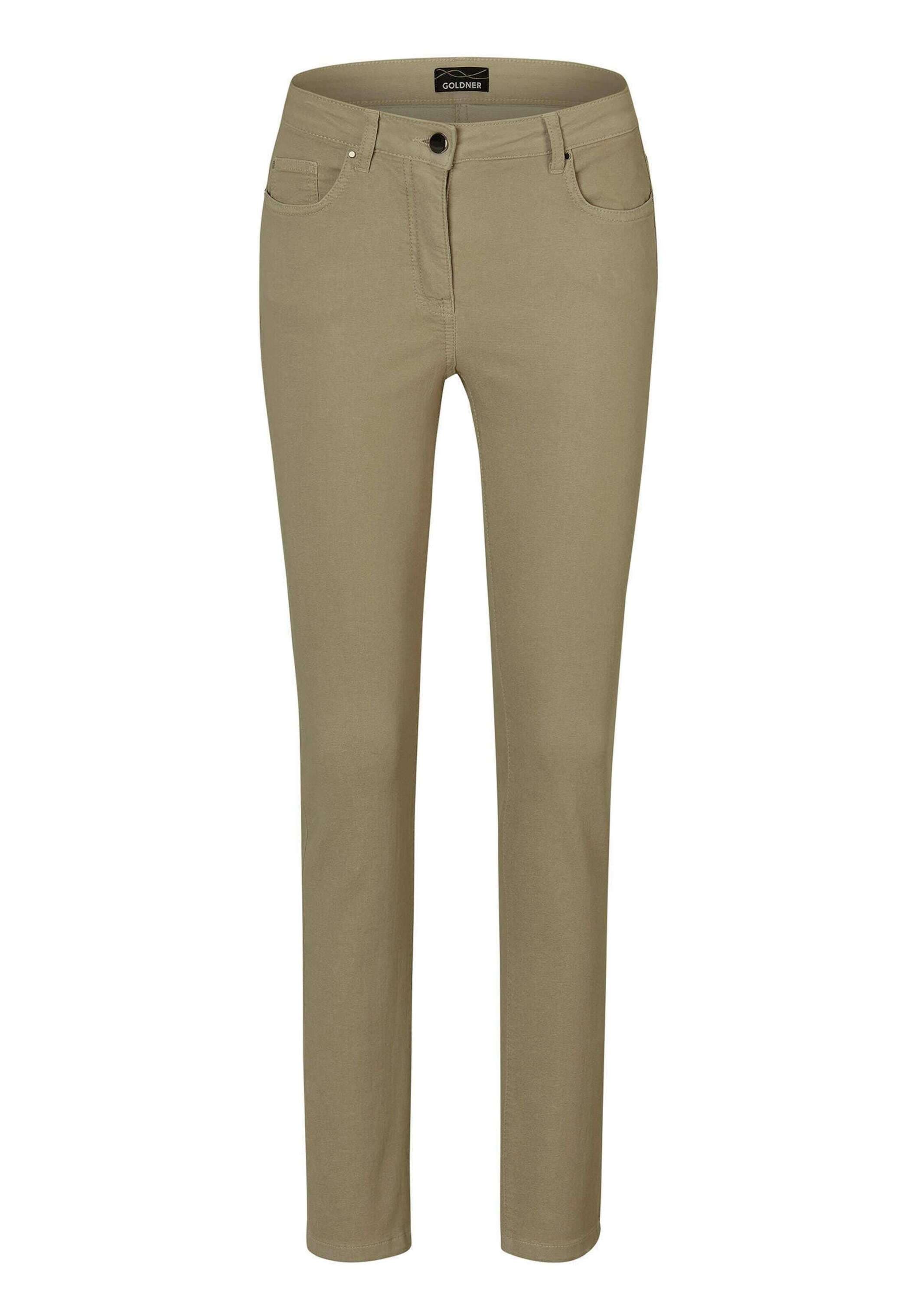 GOLDNER Regular-fit-Jeans "Kurzgröße Lange Freizeithose BELLA mit Formbund" Ohne