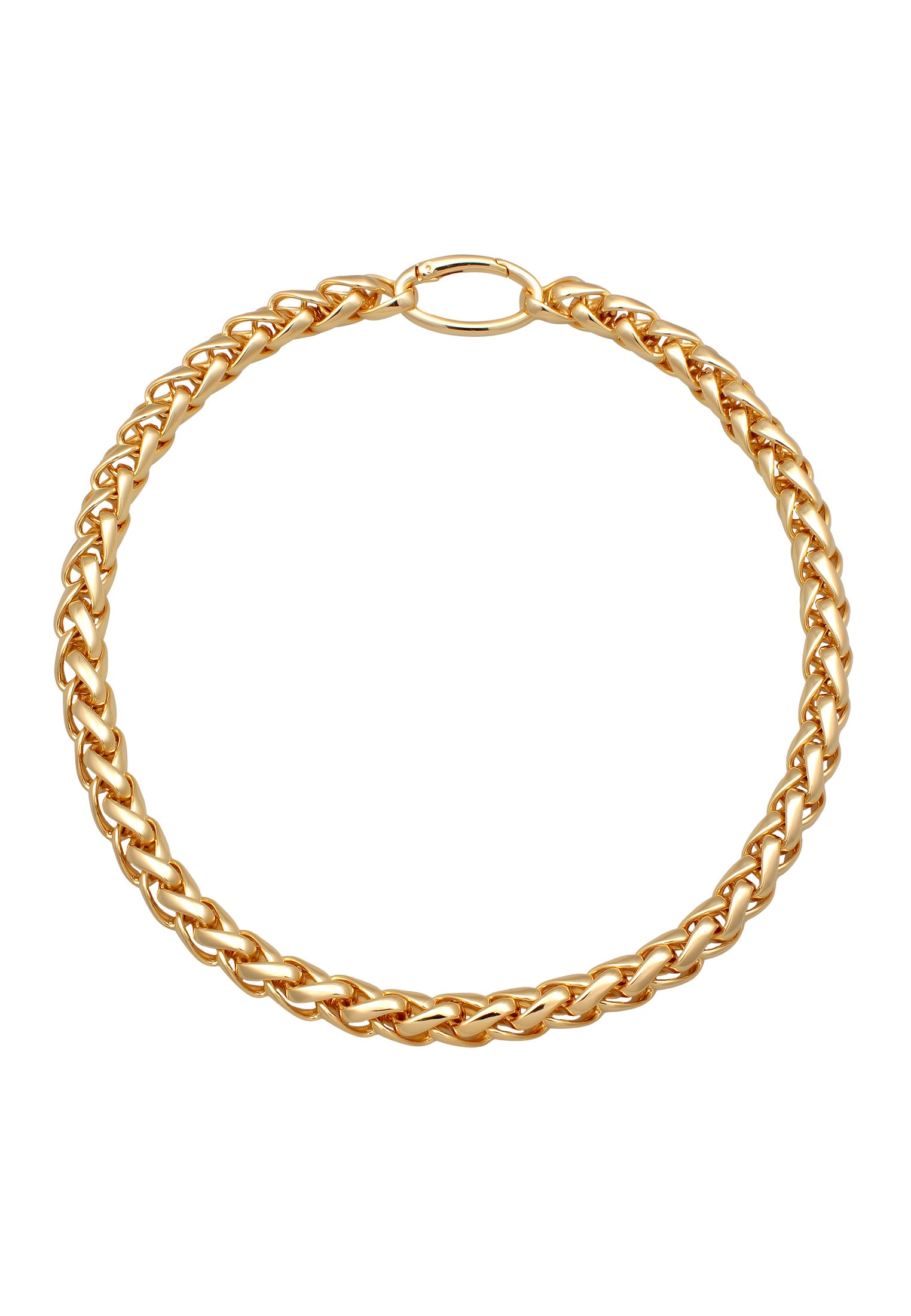 Elli Kette ohne Anhänger »Halskette Zopfkette Ösenverschluß Goldfarben für Damen«