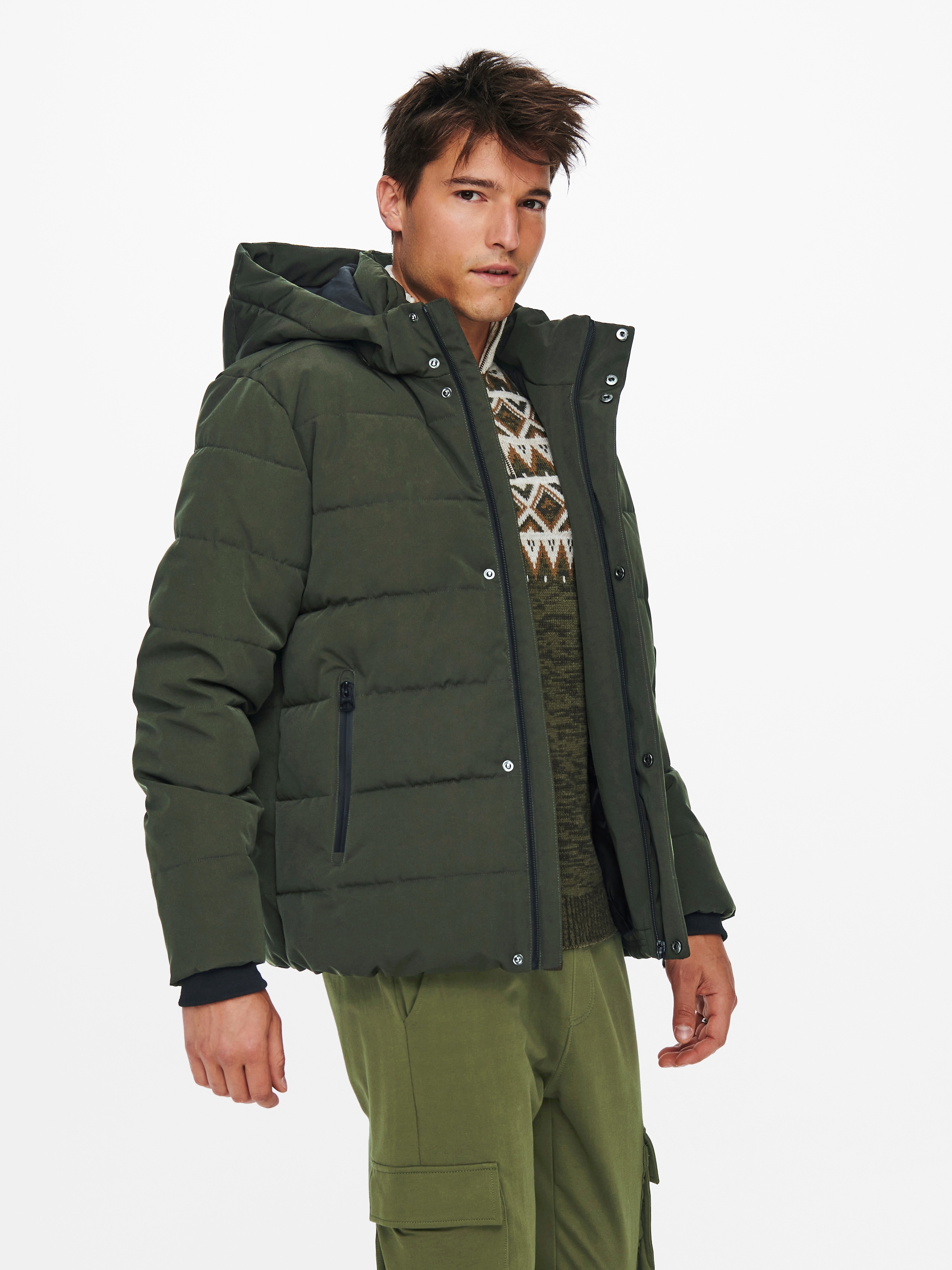 ONLY & SONS Steppjacke "ONSCAYSON PUFFA OTW NOOS" mit Kapuze günstig online kaufen