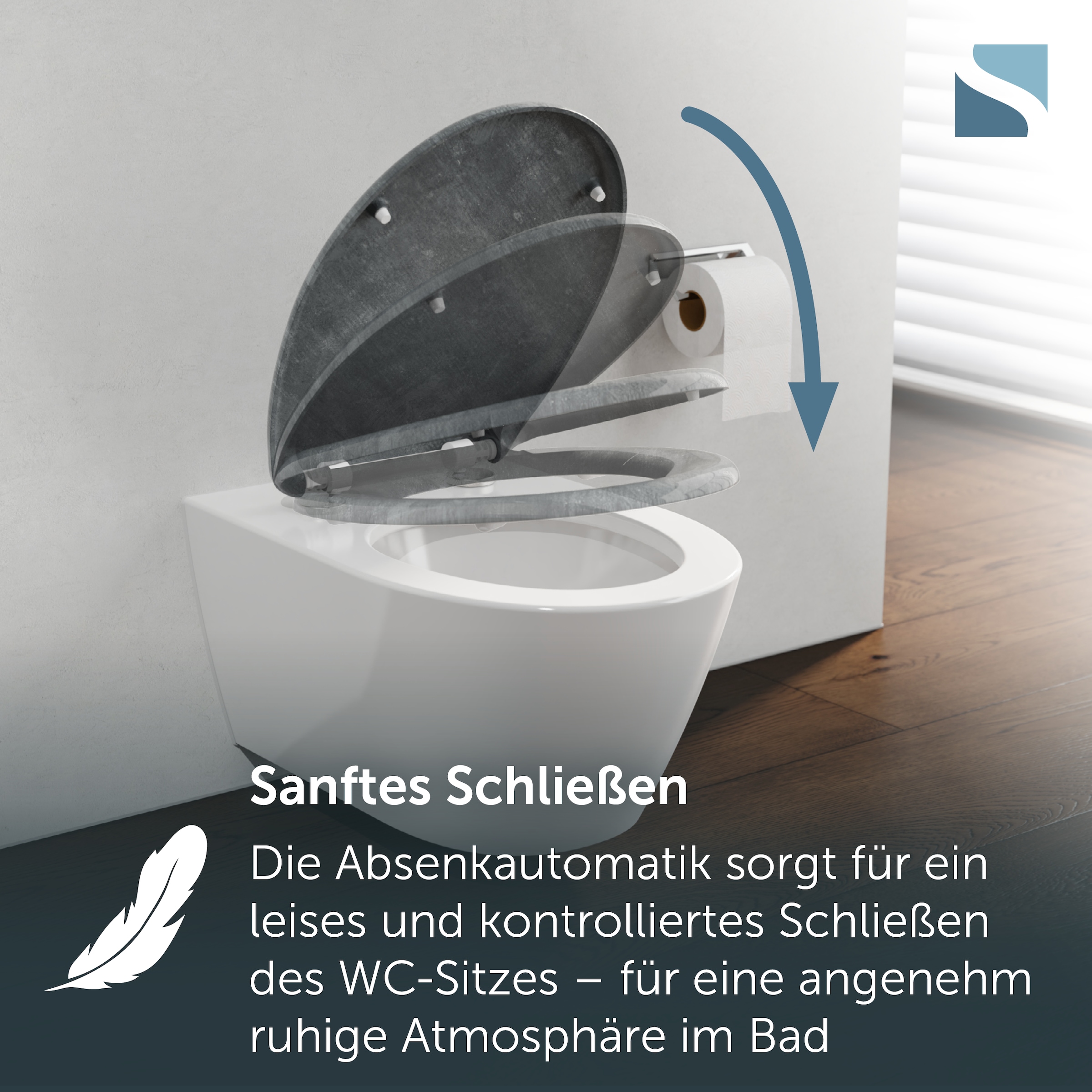 Schütte WC-Sitz »LIGHT CONCRETE« Toilettendeckel, Absenkautomatik, Schnellverschluss, O-Form, bis 175kg