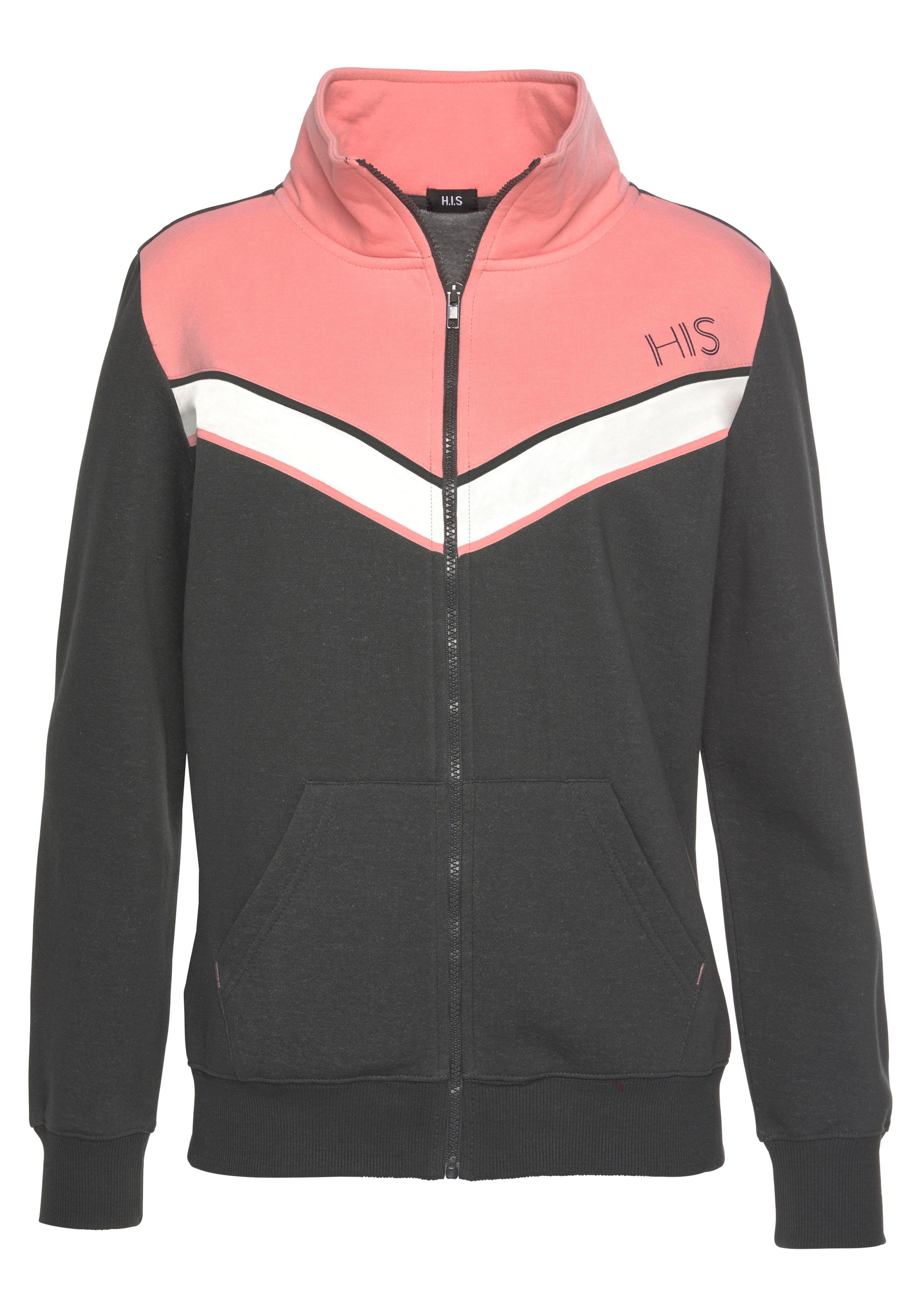 H.I.S Sweatjacke, mit Kontraststreifen, Loungeanzug