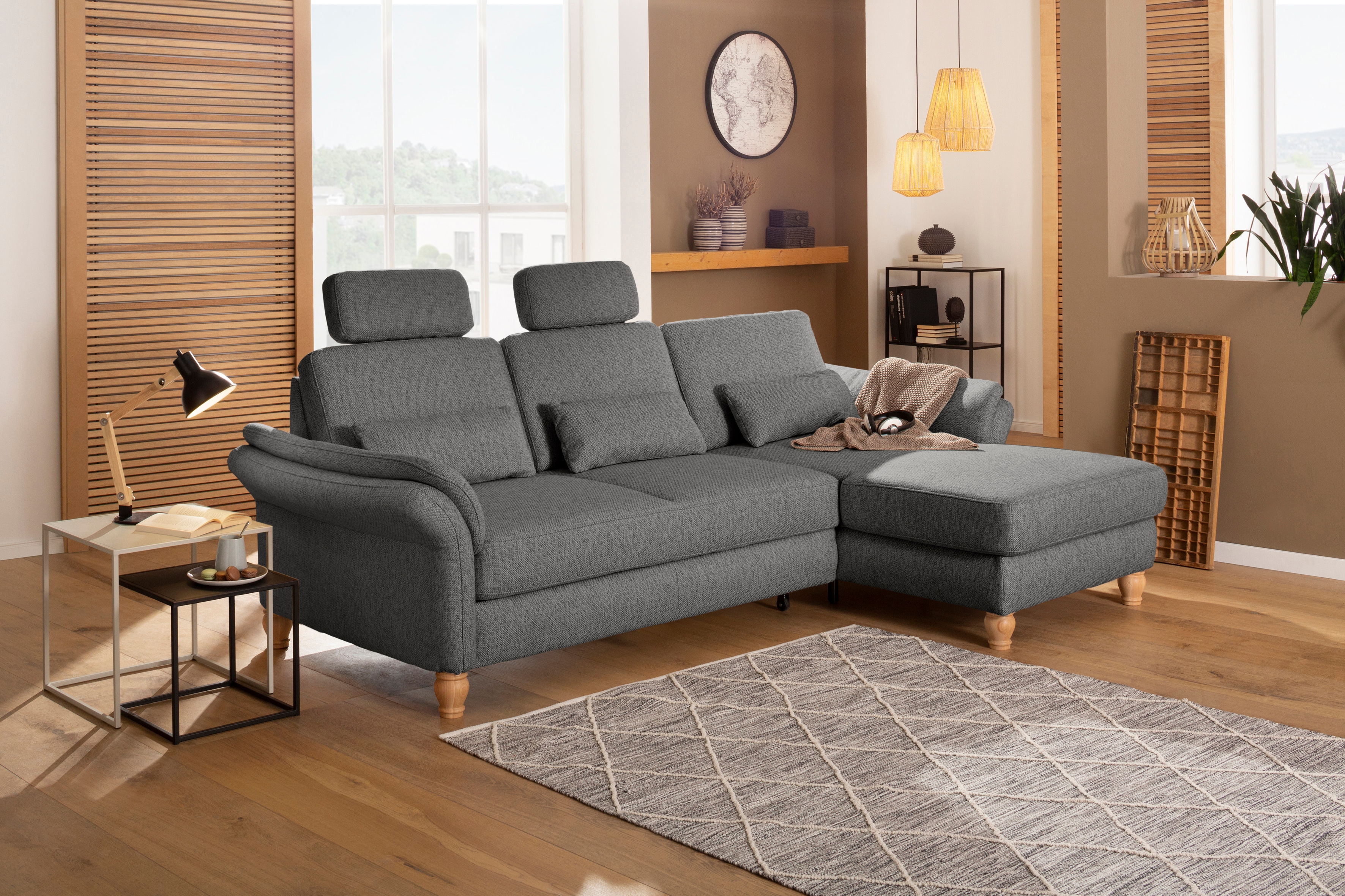 Home affaire Ecksofa "Palace L-Form" incl. Sitztiefenverstellung, wahlweise mit Schlaffunktion und Stauraum