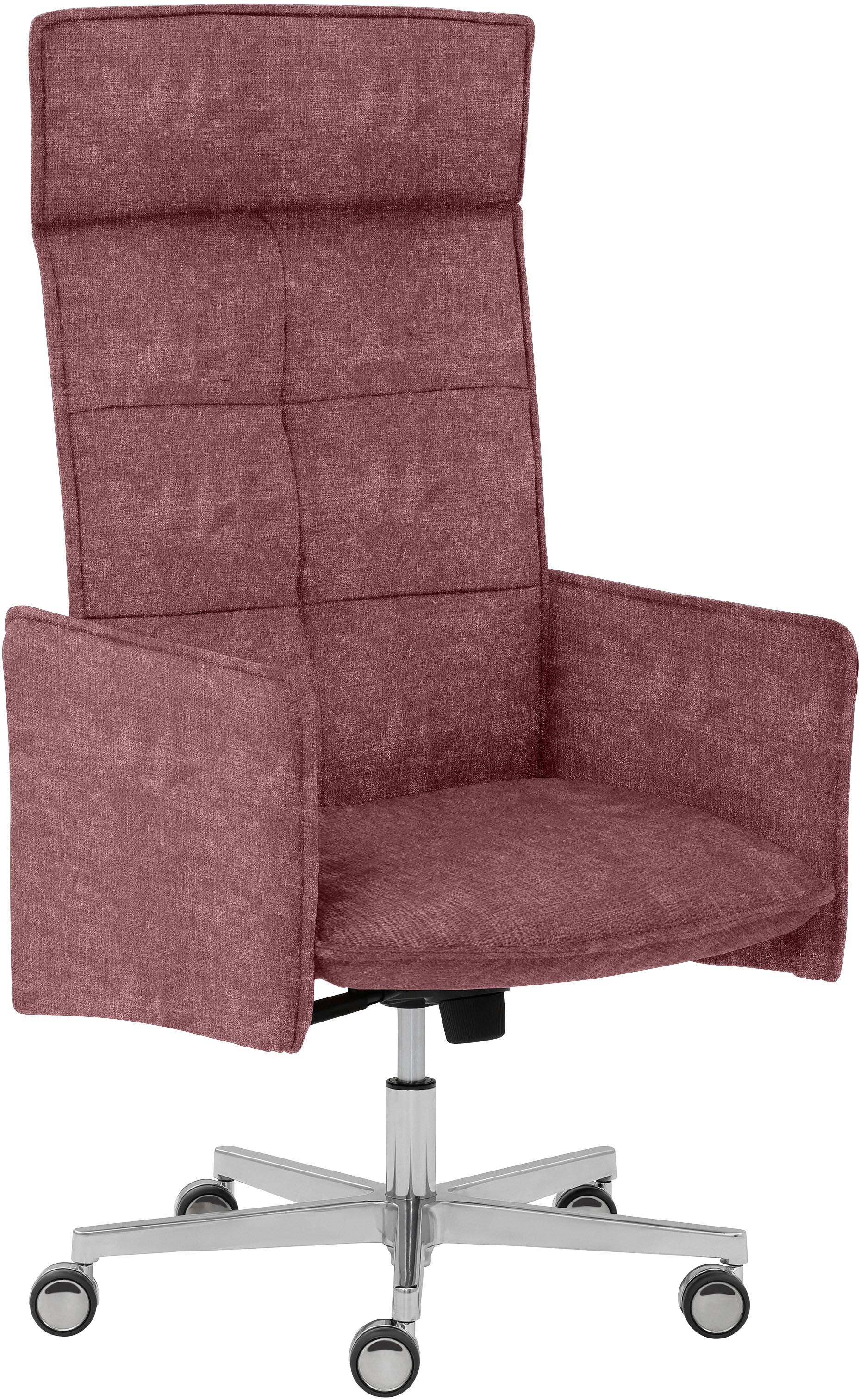 Drehstuhl MAYER SITZMÖBEL, B:68cm H:120cm T:69cmbeere, aluminium, Stoff, Esszimmer, Stühle, "myCOSYWORXX Homeoffice Sessel", besonders bequem