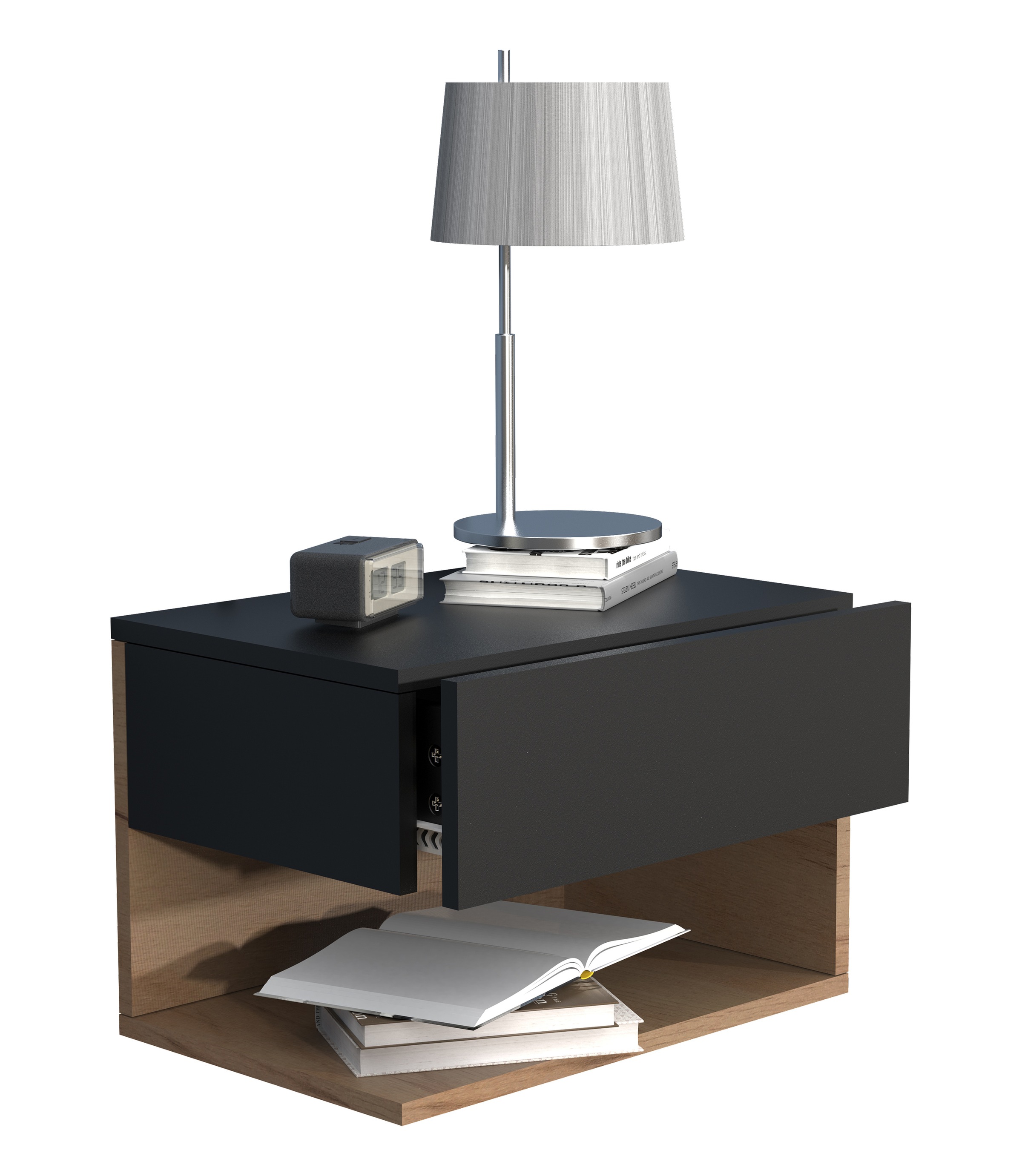 VCM Nachttisch "Wandschublade Wand Hänge Nachttisch Usal XL 45cm" 1 Stk. tlg.