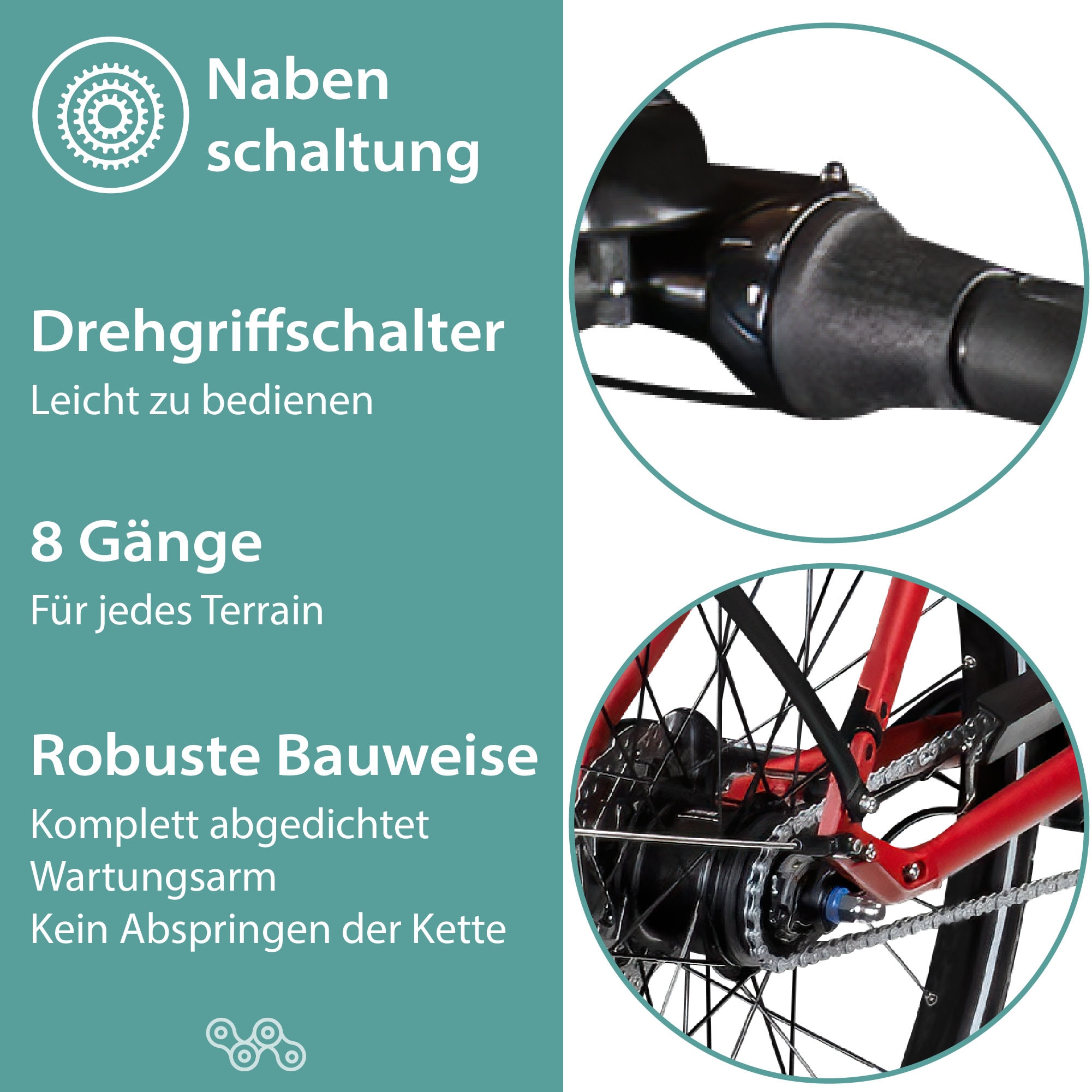 Tretwerk E-Bike »Amber Nexus«, 8 Gang, Mittelmotor 250 W, Tretwerk Amber Nexus E Bike Damen 28 Zoll Elektrofahrrad 155 - 185cm