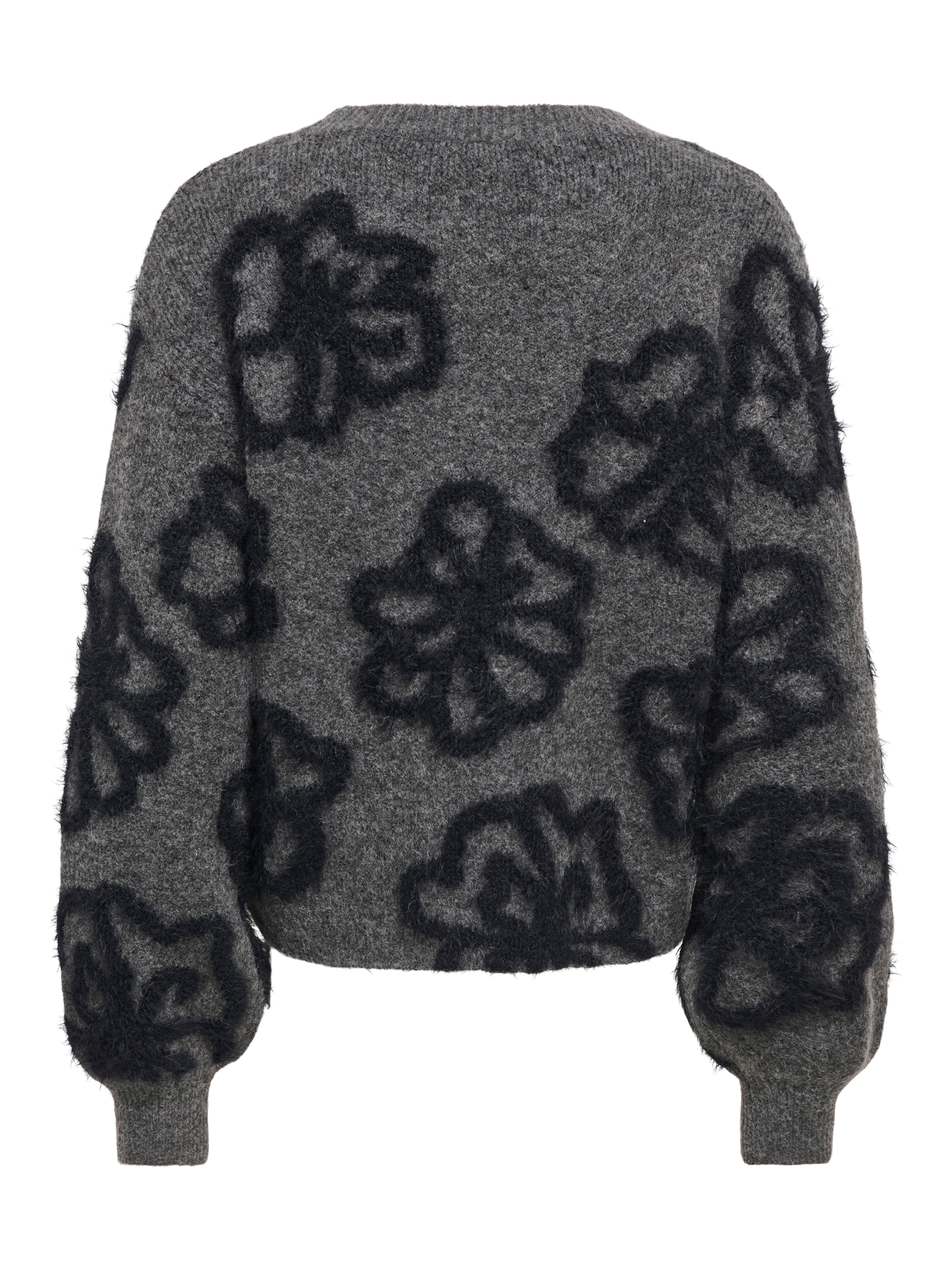 ONLY Strickpullover »ONLFELICIA LS SHORT O-NECK DETAIL KNT« Materialmix mit Wolle und Stretch, loose fit, Strick-Details