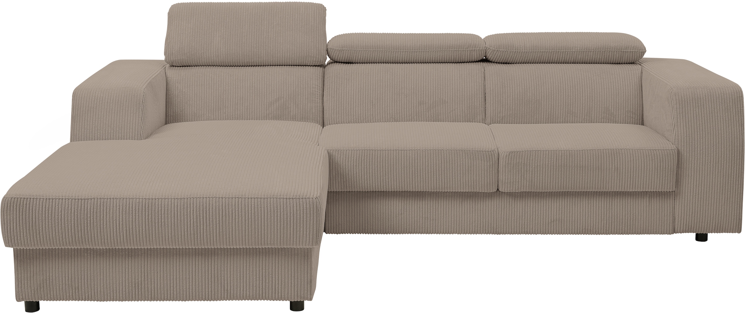 WERK2 Ecksofa »Cherry, modernes Sofa mit Komfortfunktionen, Breite 270cm, L-Form,«, bequem, mit verstellbaren Kopfteilen, Schlaffunktion und Bettkasten