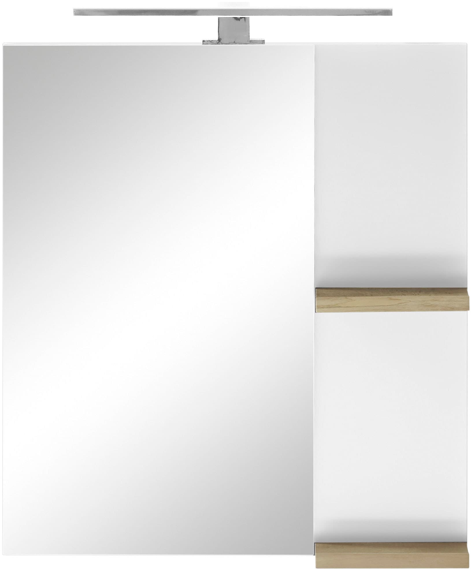 Places of Style Badspiegel »SOLiD, Spiegel im modernen Design, Wandspiegel«, in zwei Farben verfügbar, zwei Ablageböden, Aufbauleuchte
