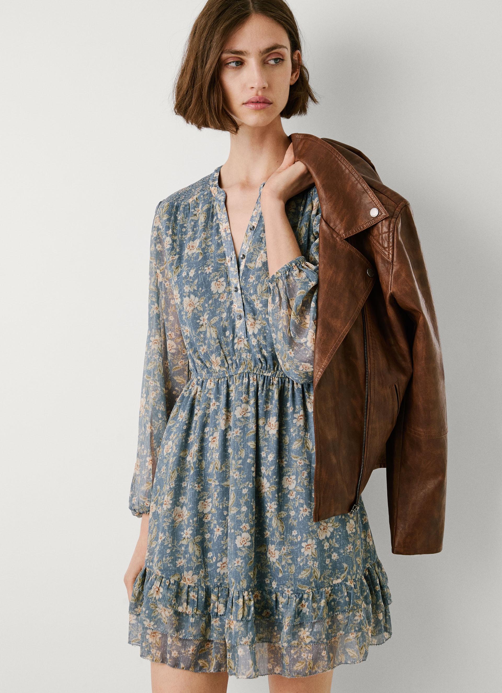 Pepe Jeans Blusenkleid "LONDYN DRESS", tailliert, mit elastischem Bündchen günstig online kaufen