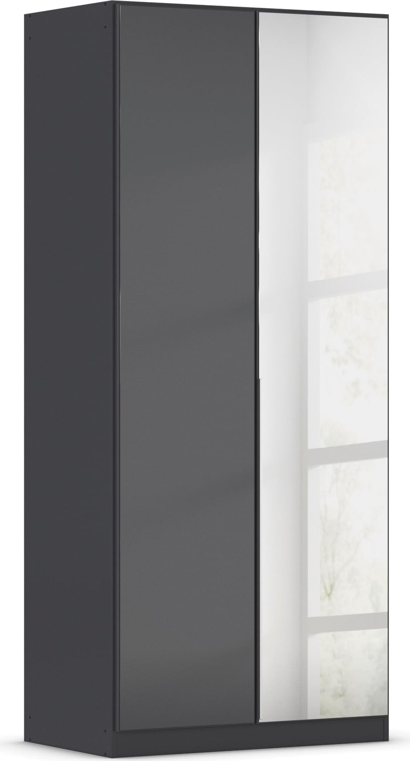OTTO home Drehtürenschrank "Kleiderschrank Schrank Garderobe AGORDO mit Glasfront und Spiegel" in zwei Griff-Farben, Breiten 91-405 cm, durchdachte Innenausstattung, in 8 Breiten und 2 Höhen MADE IN GERMANY