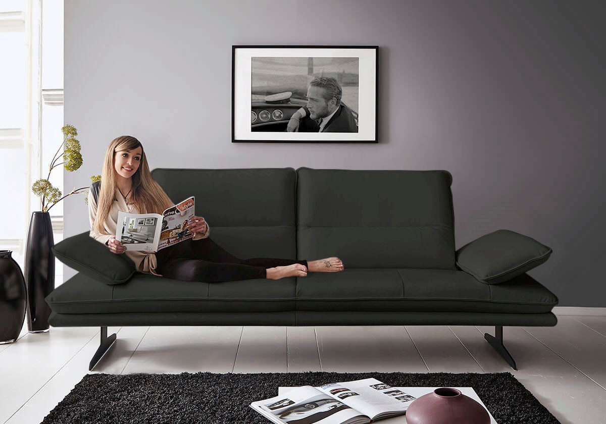 W.SCHILLIG 2,5-Sitzer "broadway, Designsofa mit tollem Sitzkomfort" Sitztiefenverstellung, Kopfteil- & Seitenteilverstellung, Breite 236cm