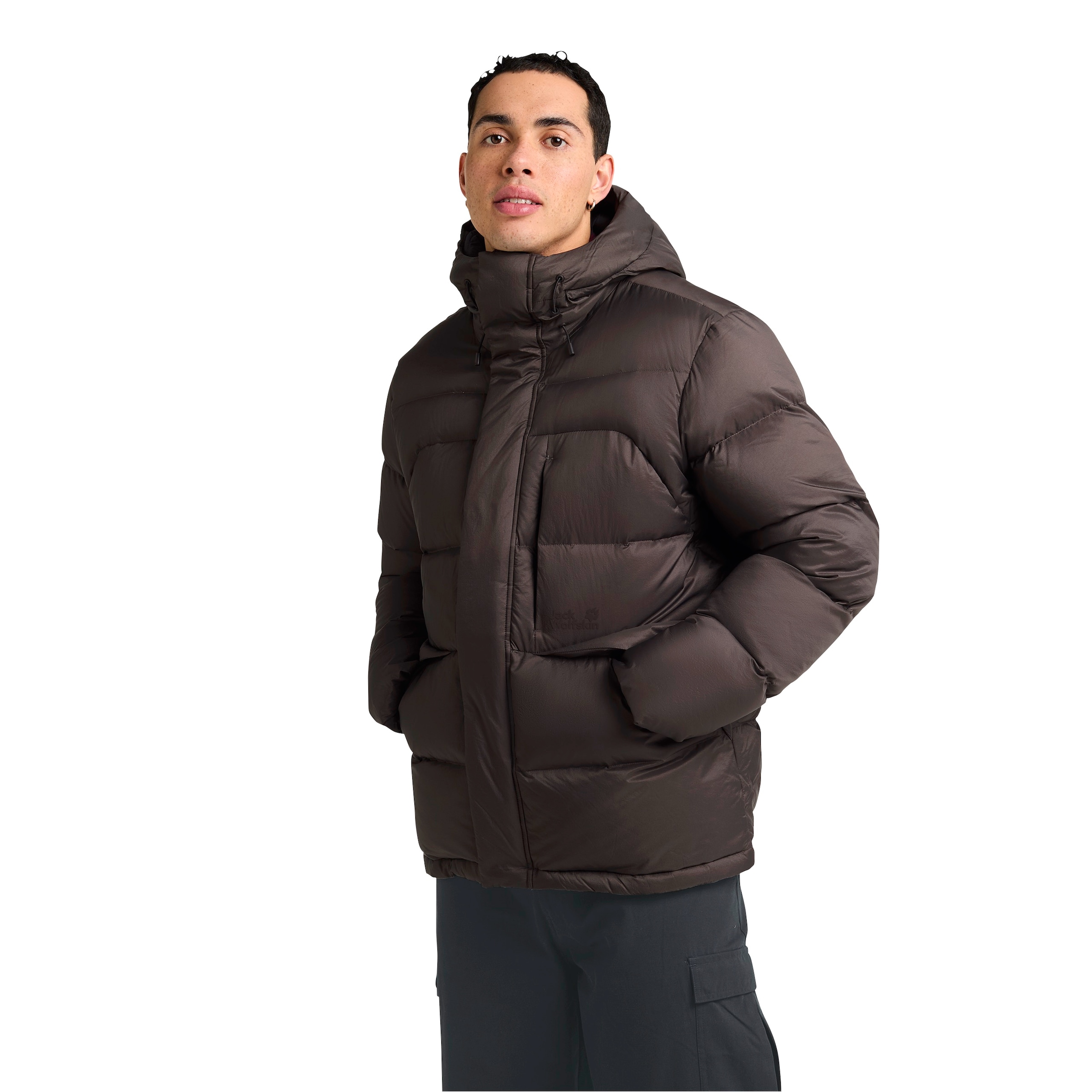 Jack Wolfskin Daunenjacke "ICY HILL JKT M RDS" mit Kapuze mit hochschließendem Kragen, winddicht, wasserabweisend