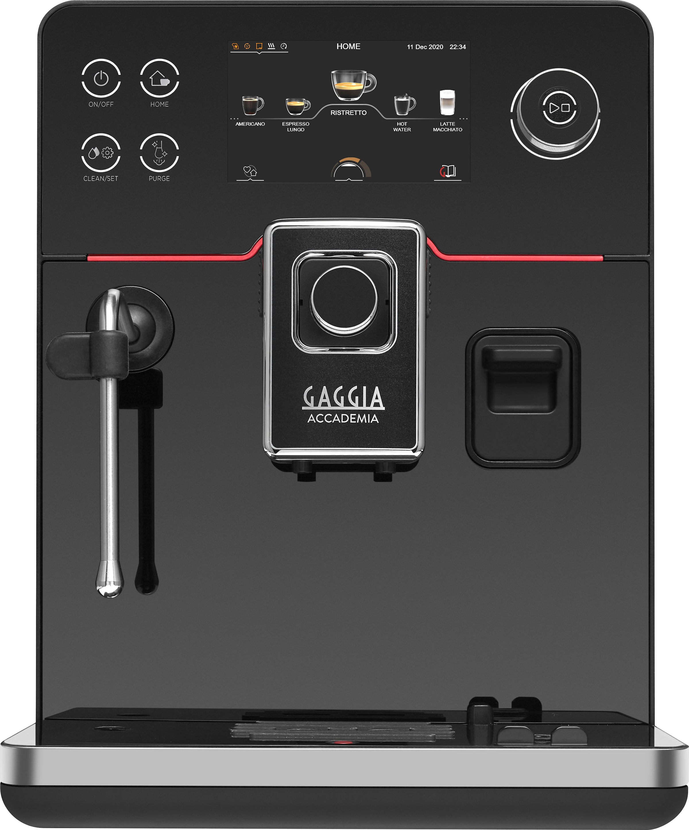 Gaggia Kaffeevollautomat »Accademia«, hochwertige schwarze Glasfront