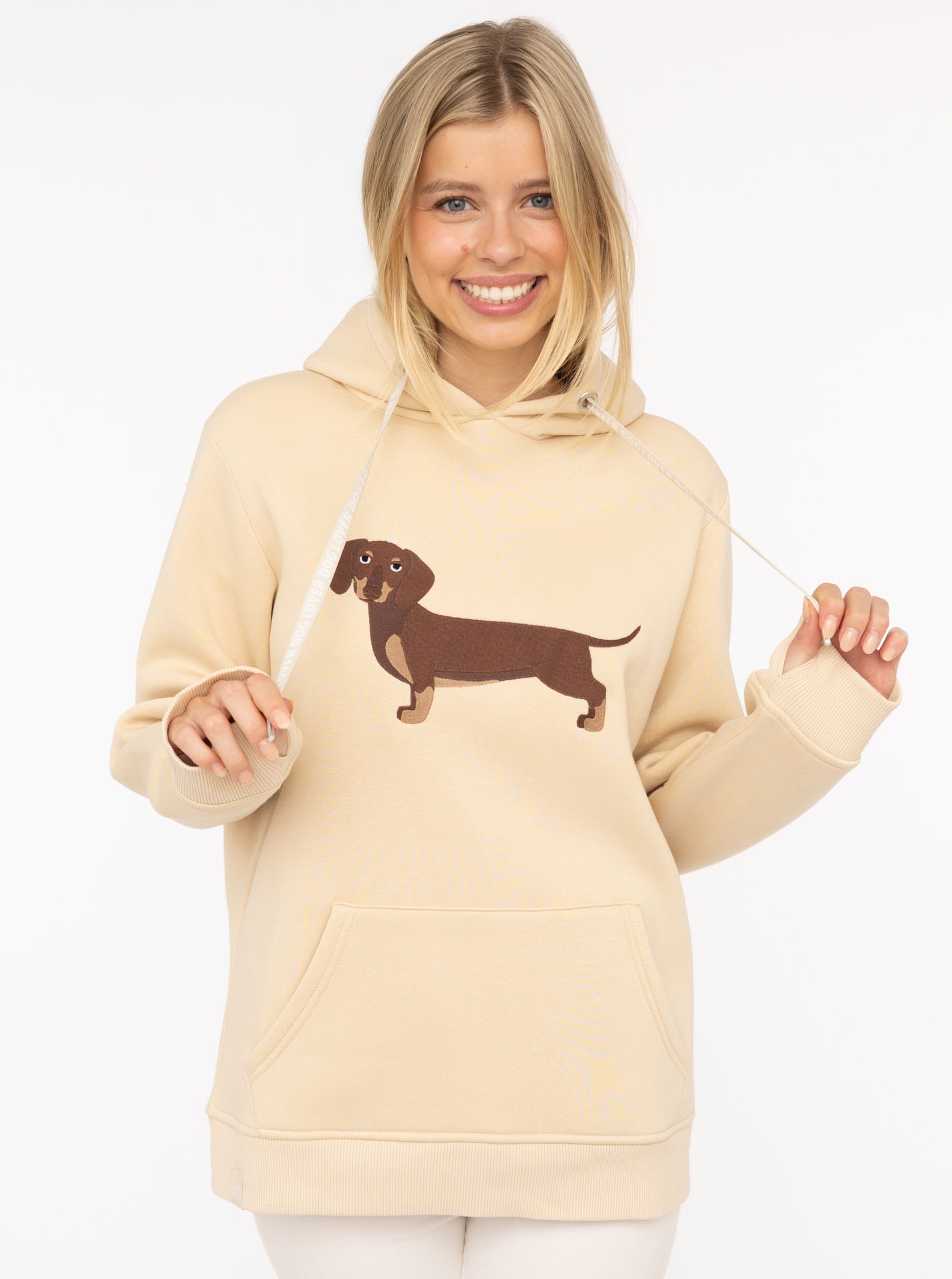 Zwillingsherz Hoodie ""Dackel"", Stickerei vorne, weiche Fleeceinnenseite, günstig online kaufen