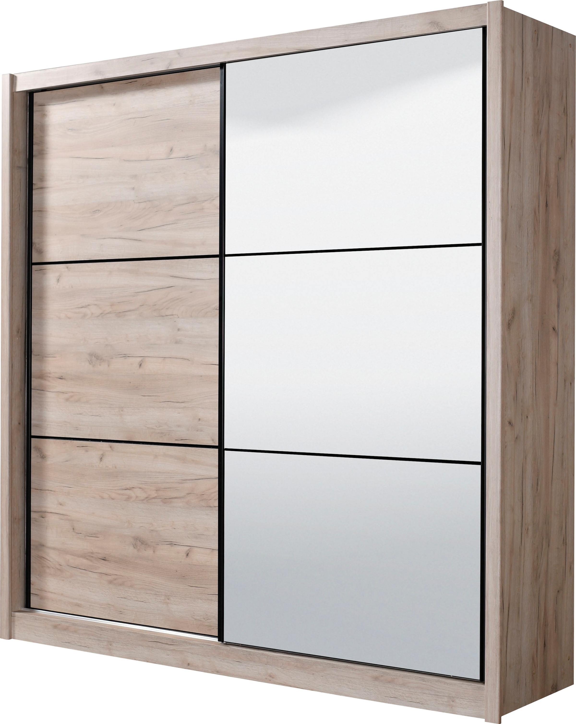 INOSIGN Schwebetürenschrank »Navara Kleiderschrank mit Spiegel Wäscheschrank Garderobe«, mit großzügiger Innenausstattung, FSC®-zertifiziert, in 3 Breiten