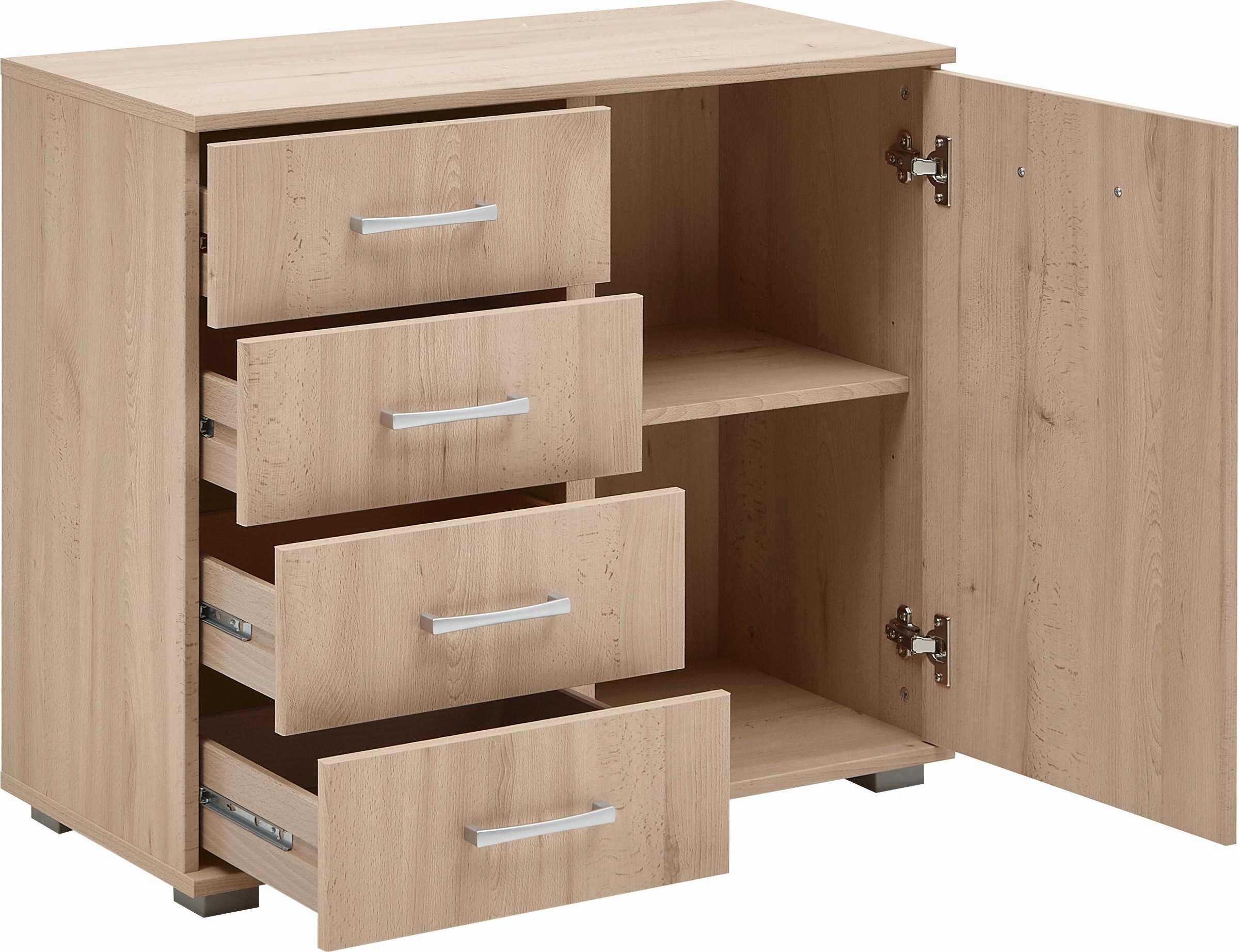 priess Kombikommode "Barcelona mit 4 Schubkästen und Tür in 6 Farben" günstig online kaufen