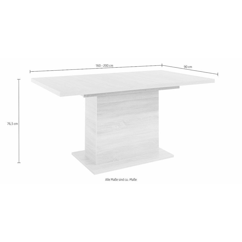 FORTE Esstisch, Breite 160-200 cm