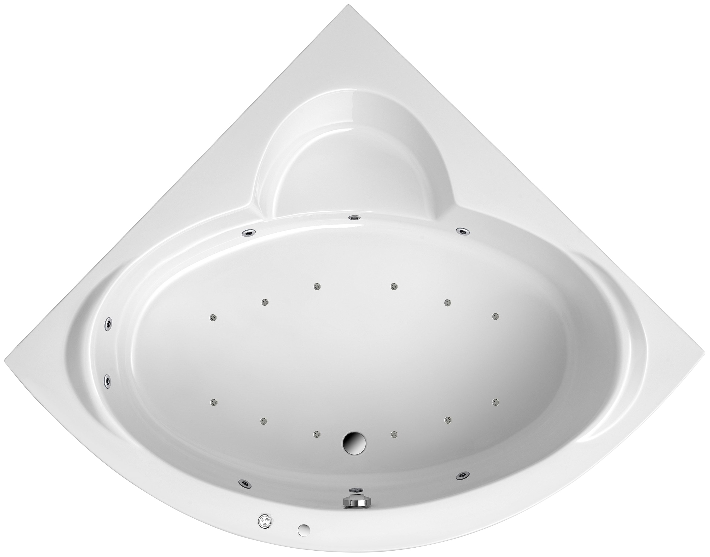 OTTOFOND Whirlpool-Badewanne "Sardinia" Höhe 44 cm Sitzmulde Premium, chrom mit Schürze