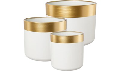 Übertopf »Golden Winter, Weihnachtsdeko«, (Set, 3 St.), im zweifarbigen Design