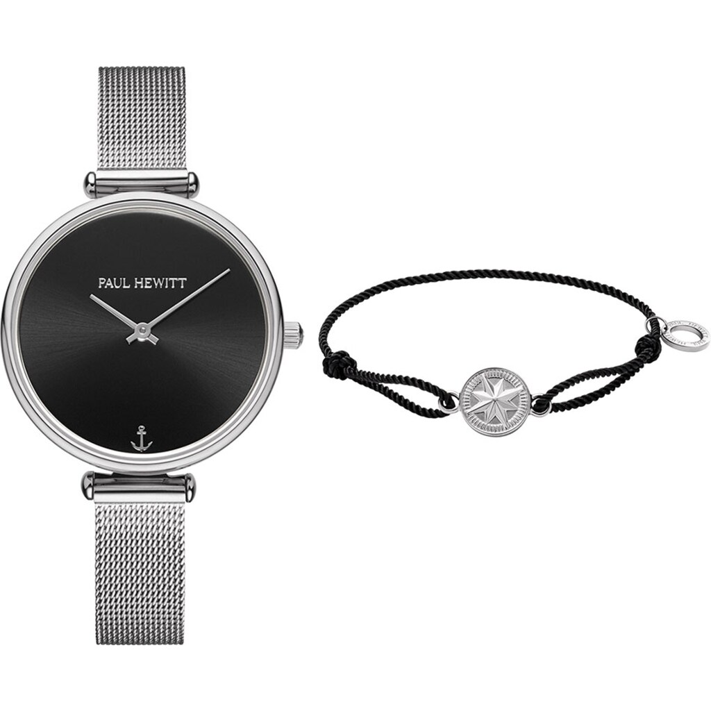 Damenmode Uhren PAUL HEWITT Quarzuhr »PERFECT MATCH, PH004207«, (Set, 2 tlg., mit Armband) silberfarben