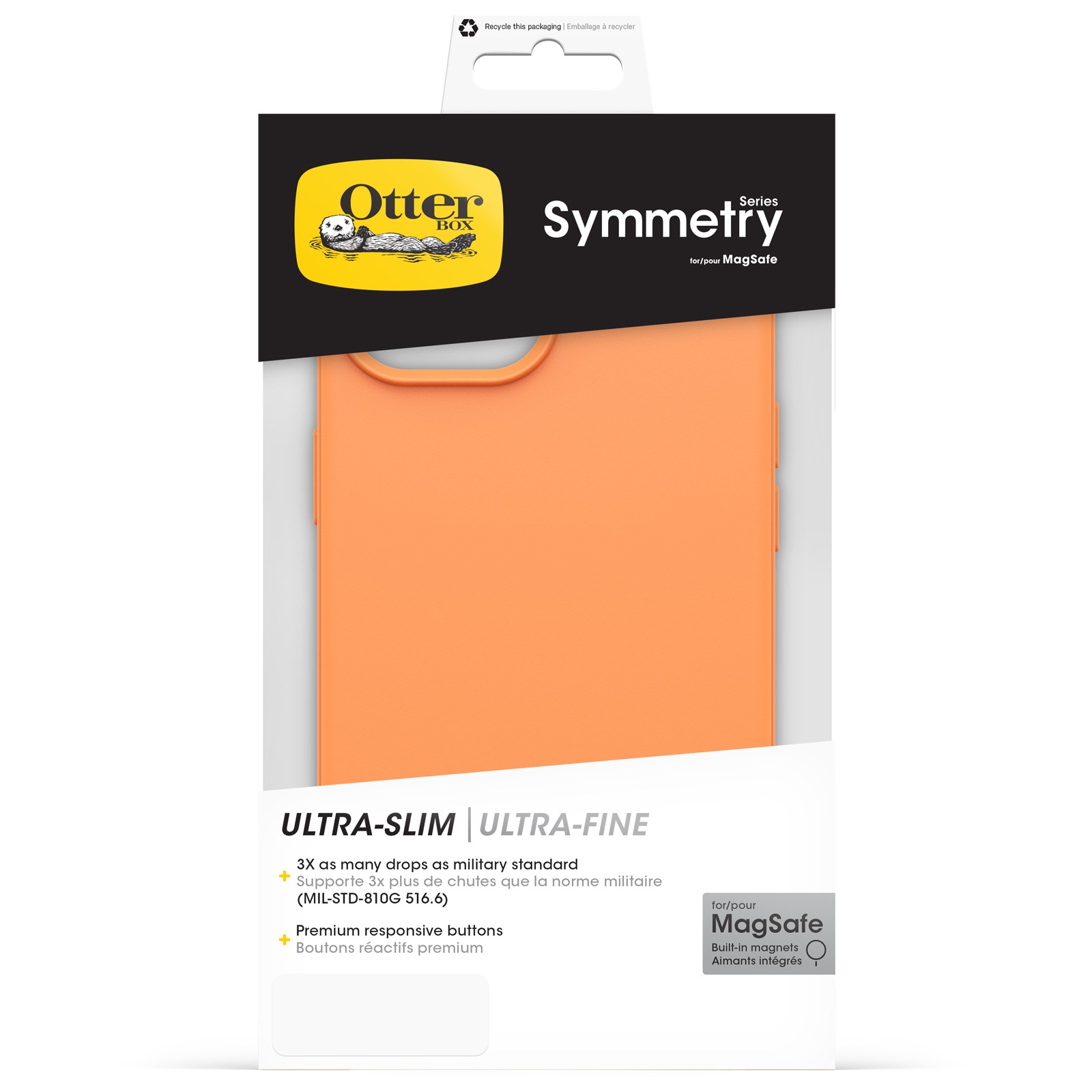 Otterbox Backcover »Symmetry Hülle für Apple iPhone 15 für MagSafe«, Apple iPhone 15, sturzsicher, schützende dünne Hülle, 3x getestet nach Militärstandard