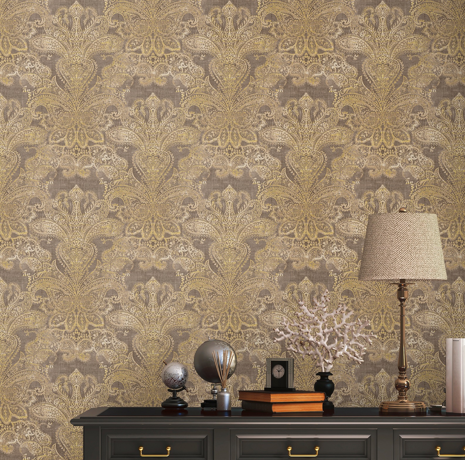 living walls Vliestapete »Metropolitan Stories. Travel Styles. Tapete mit Ornamenten«, matt-gemustert-neutral, Ornament-Tapete Klassisch Elegant Vintage-Optik Barock Tapeten modern
