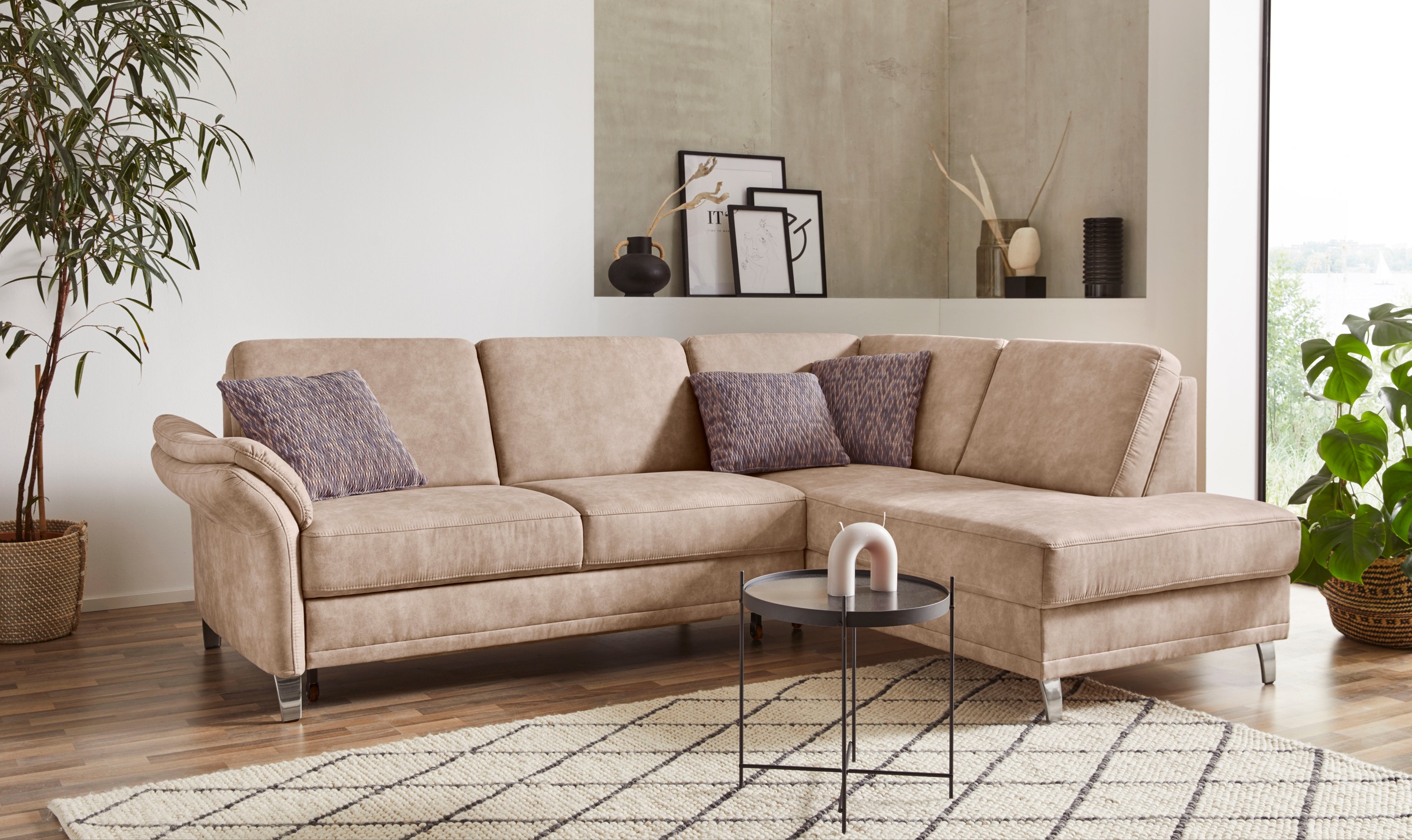 sit&more Ecksofa "Clio L-Form" wahlweise mit Schlaffunktion und Bettkasten, inklusive Federkern