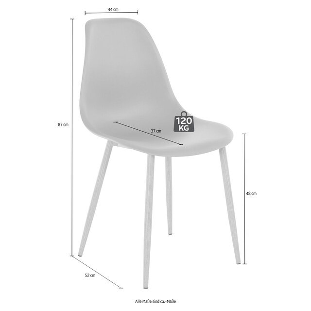 INOSIGN Essgruppe »Miller«, (Set, 5 tlg.), Eckiger Glastisch mit 4 Stühlen ( Kunststoffschale) bestellen | BAUR