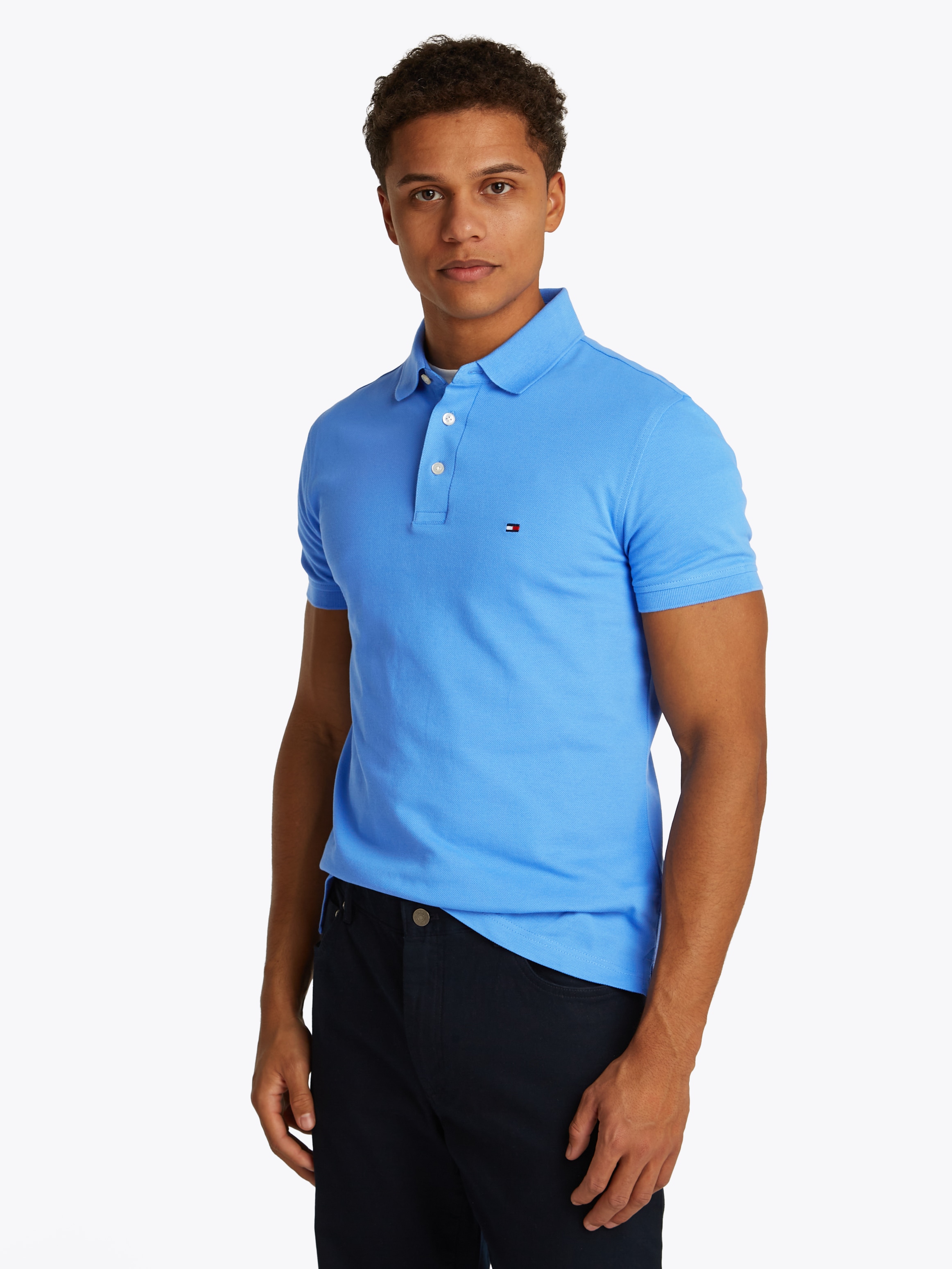 Tommy Hilfiger Poloshirt "1985 SLIM POLO mit Stickerei und Piqué-Qualität", günstig online kaufen
