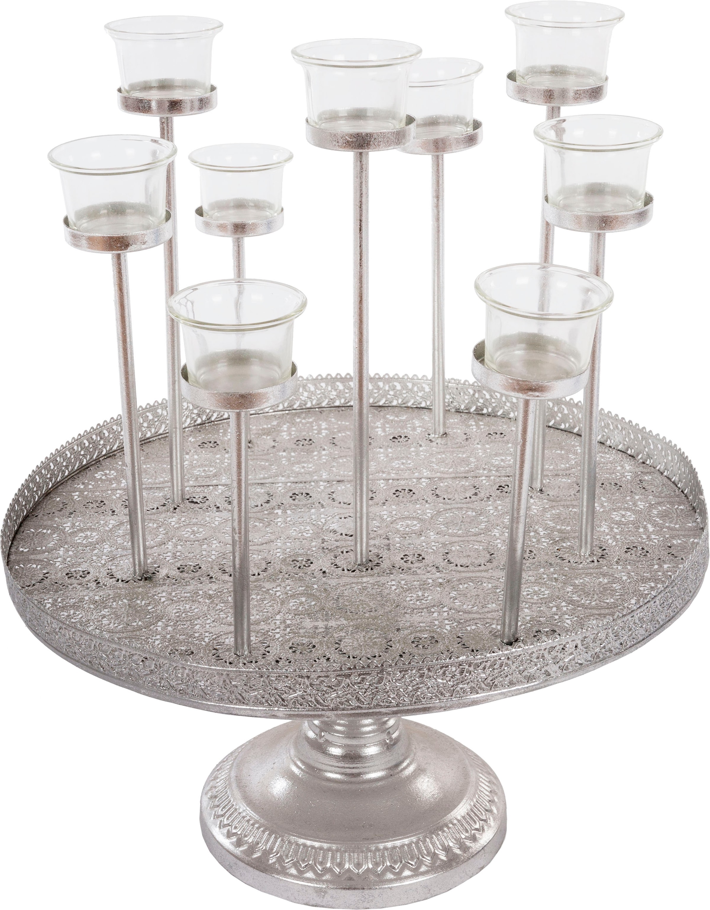 Myflair Möbel & Accessoires Tablett "Muki, silber" Dekotablett rund, mit Fu günstig online kaufen