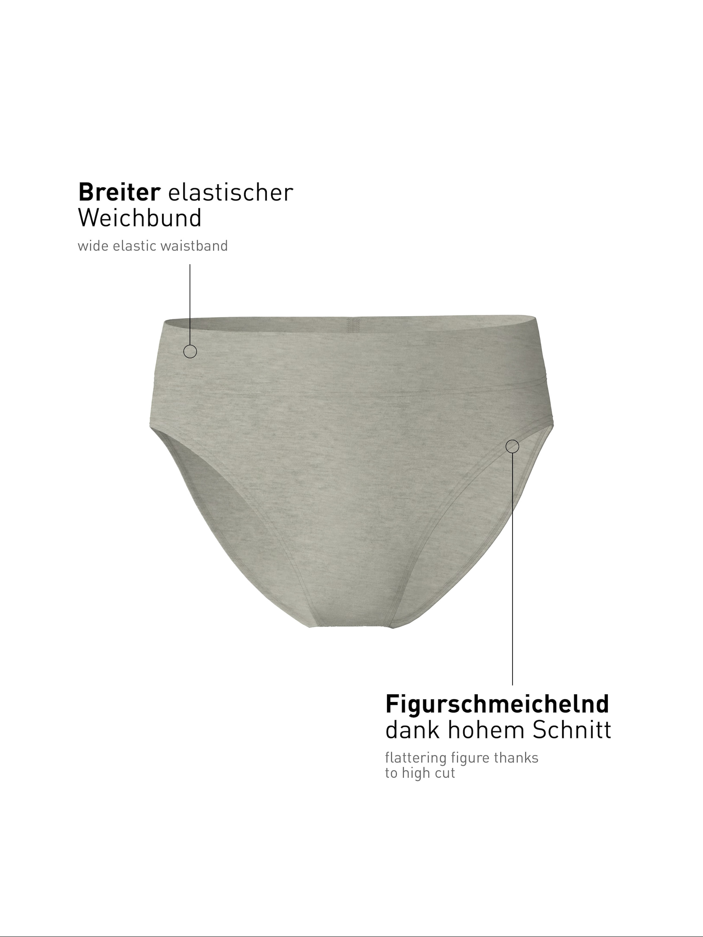 CALIDA High-Waist-Slip »Elastic«, breiter Softbund, elastisch, Single Jersey, atmungsaktiv, weich