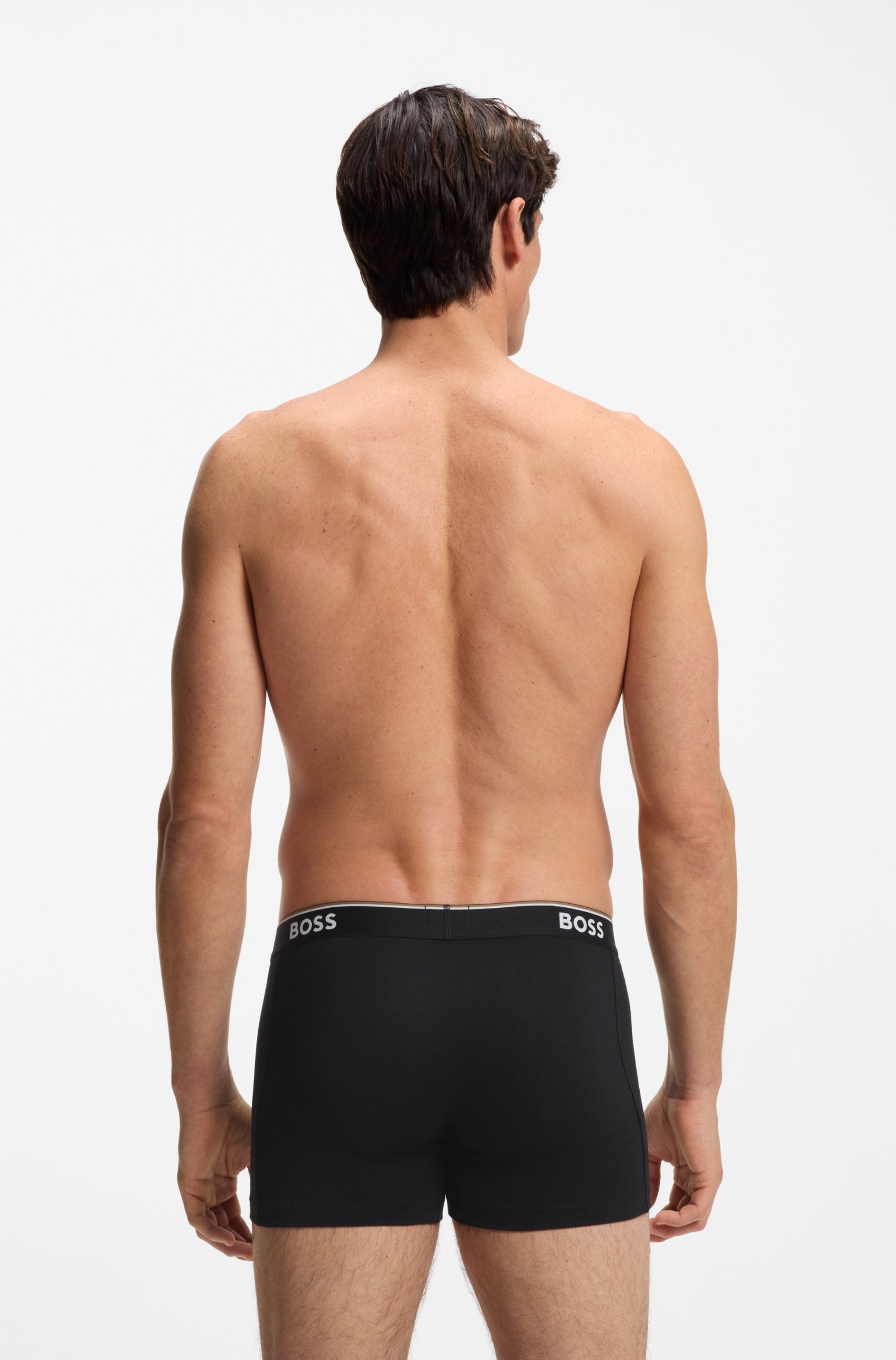 BOSS Langer Boxer »Brief 3 PACK«, mit farblich passendem Webbund