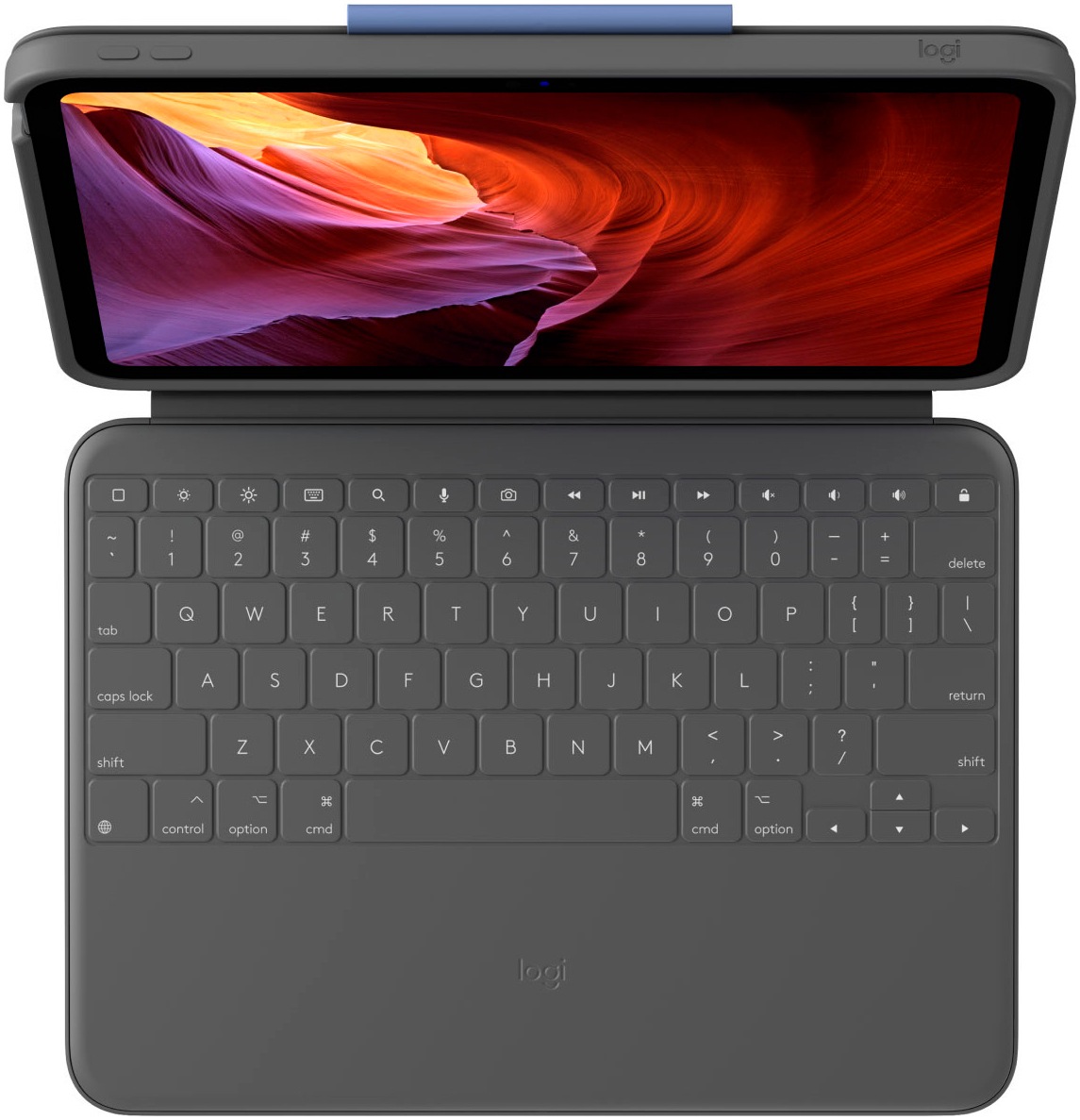Logitech Tastatur »Rugged Folio«, (Angenehmes Tippen-Magnetverschluss-verstellbare Füße)